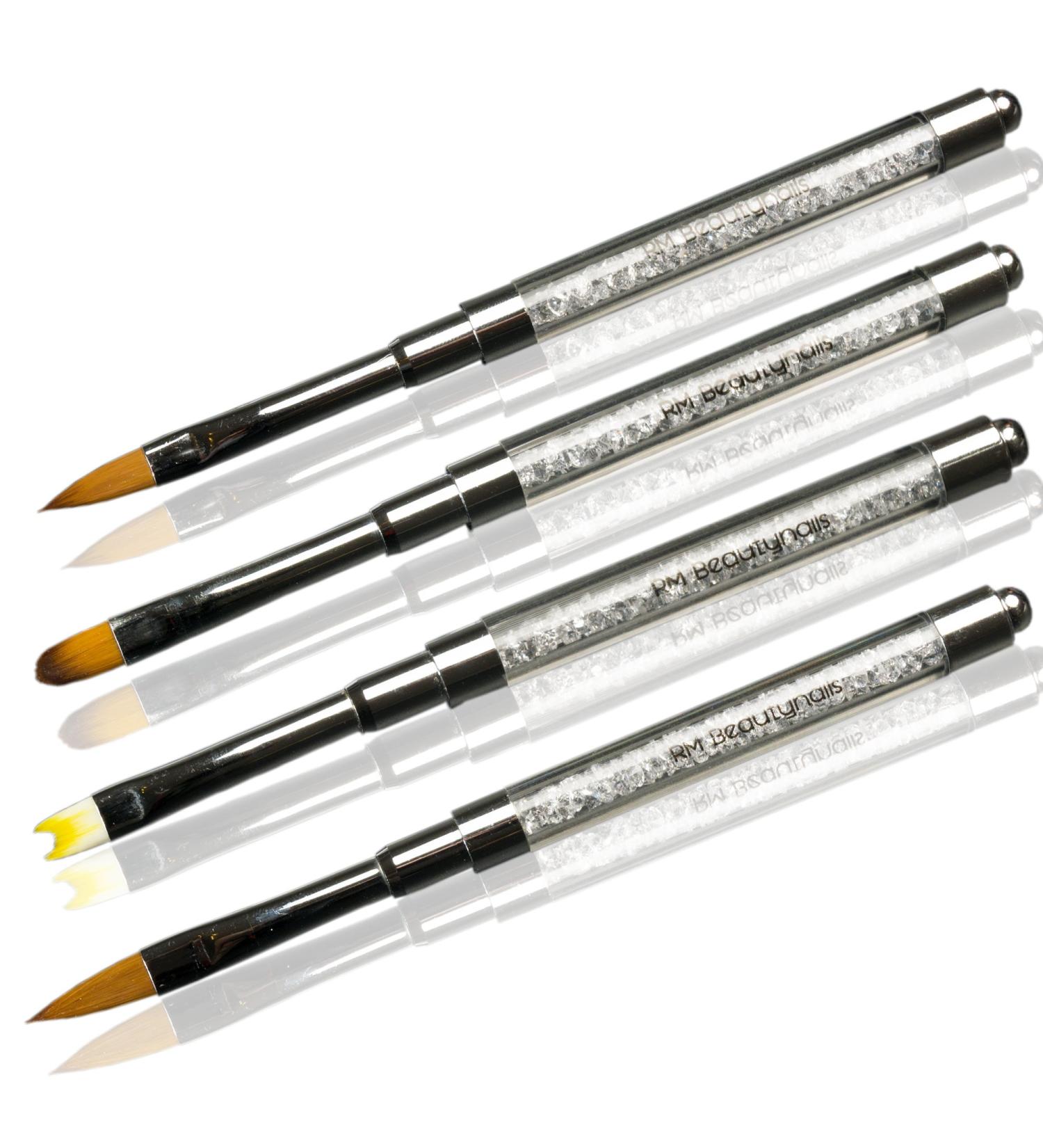 Cats Tongue Full Cover French Brush Set - Deluxe Gel Brush with Rhinestone Handle for Perfect Nail Art - Buy Online on SooperMarket.com
