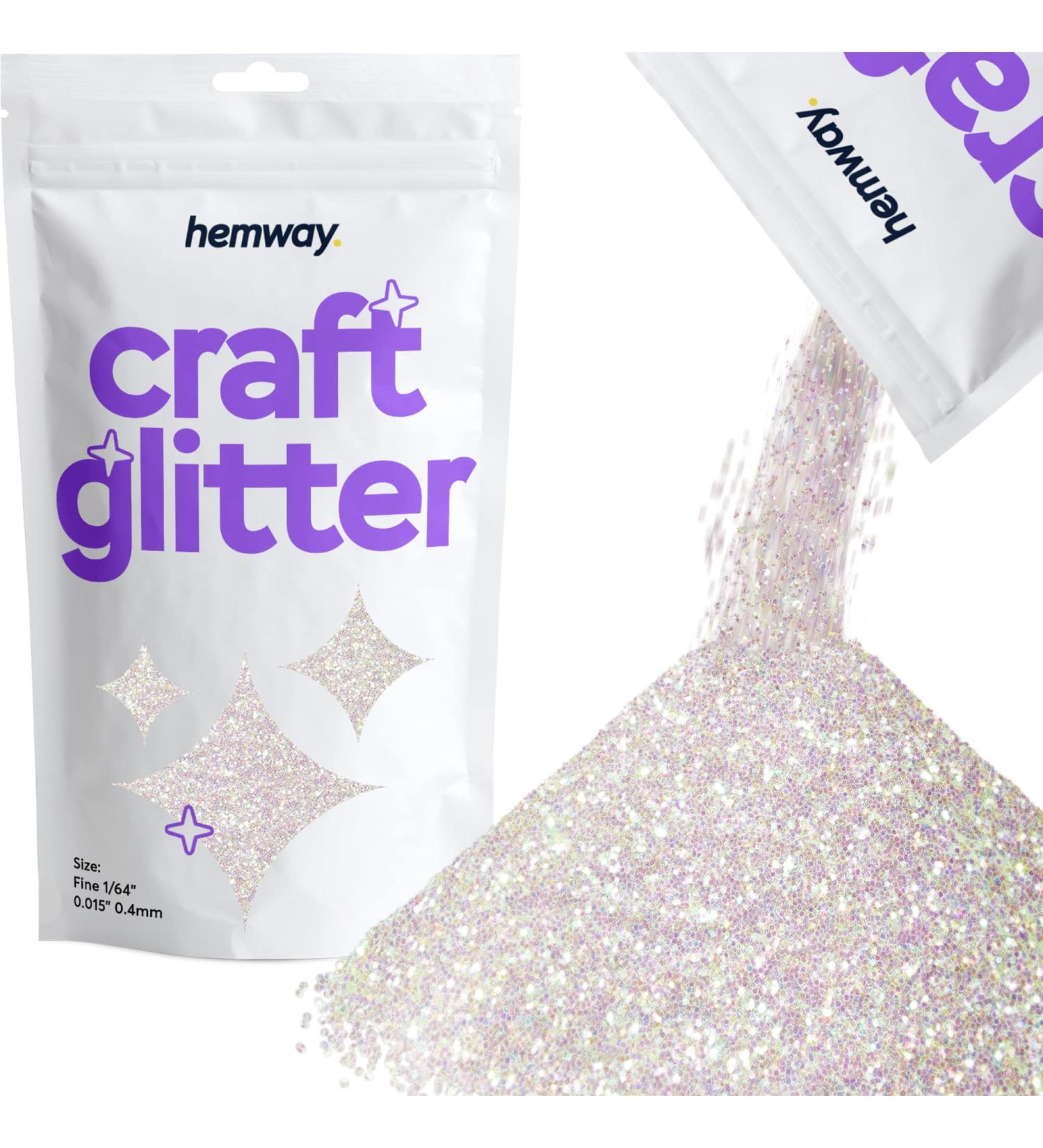 Hemway Mother of Pearl Iridescent Craft Glitter 100g - Fine Glitter Flakes for Arts, Crafts, Tumblers, Resin, Epoxy, Scrapbooks, Glass, Schools - Halloween Decorations - 1/64 0.015 0.4mm - Buy Online on SooperMarket.com