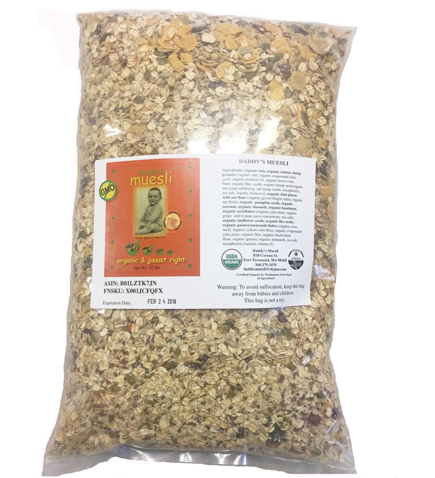 Daddy's Organic Muesli 10lbs - Premium 10 Pound Pack for Healthy Breakfasts - Buy Online on SooperMarket.com