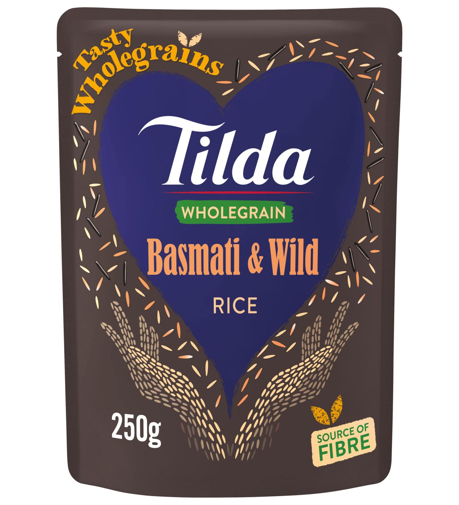 Tilda Microwave Wholegrain Basmati & Wild Rice 250g - Convenient Single Serve Pack - Buy Online on SooperMarket.com