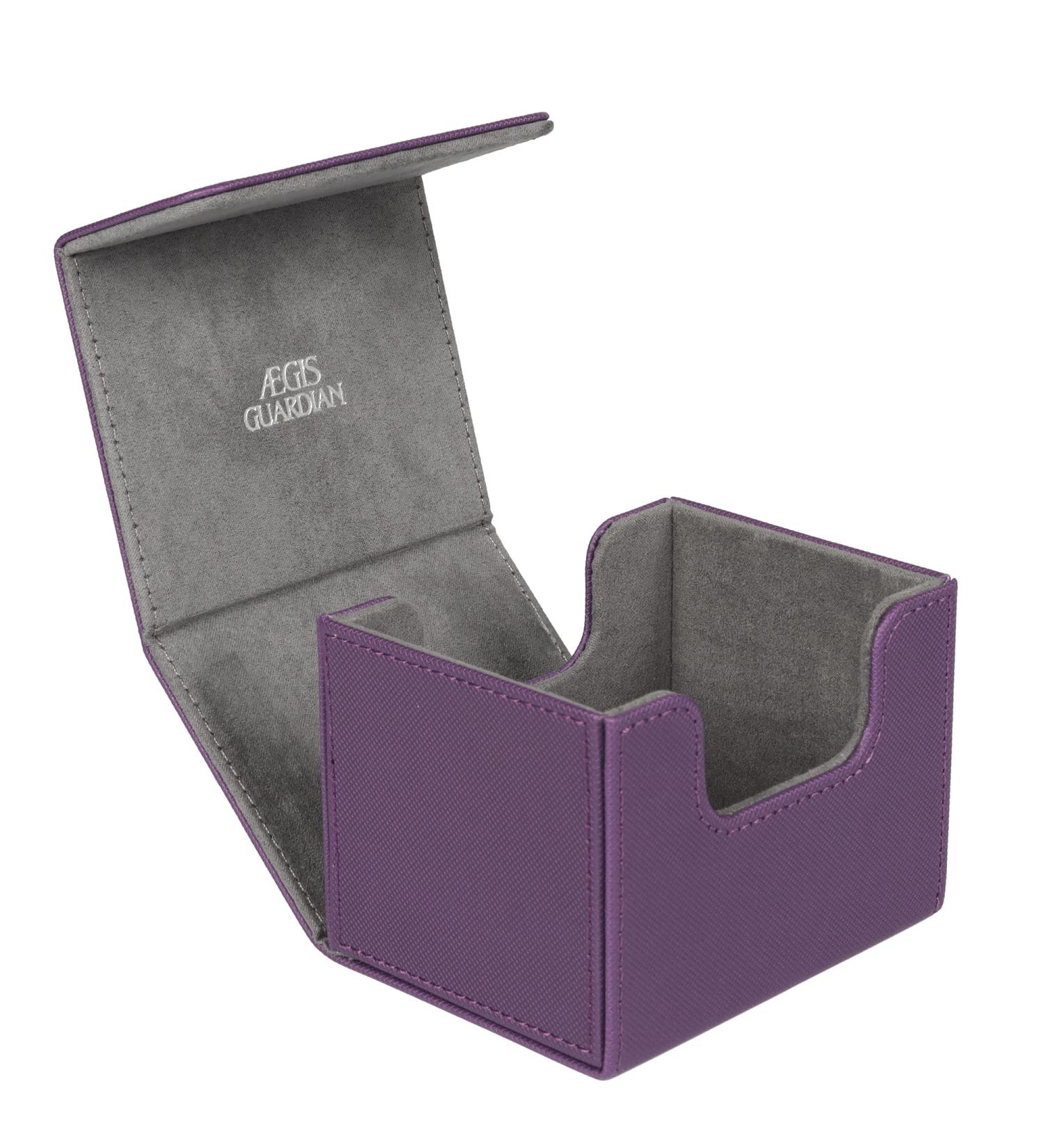 AEGIS GUARDIAN Commander Deck Box - Purple Leather Deck Box for MTG TCG - Holds 100+ Sleeved Cards - Collectible Card Storage - Buy Online on SooperMarket.com
