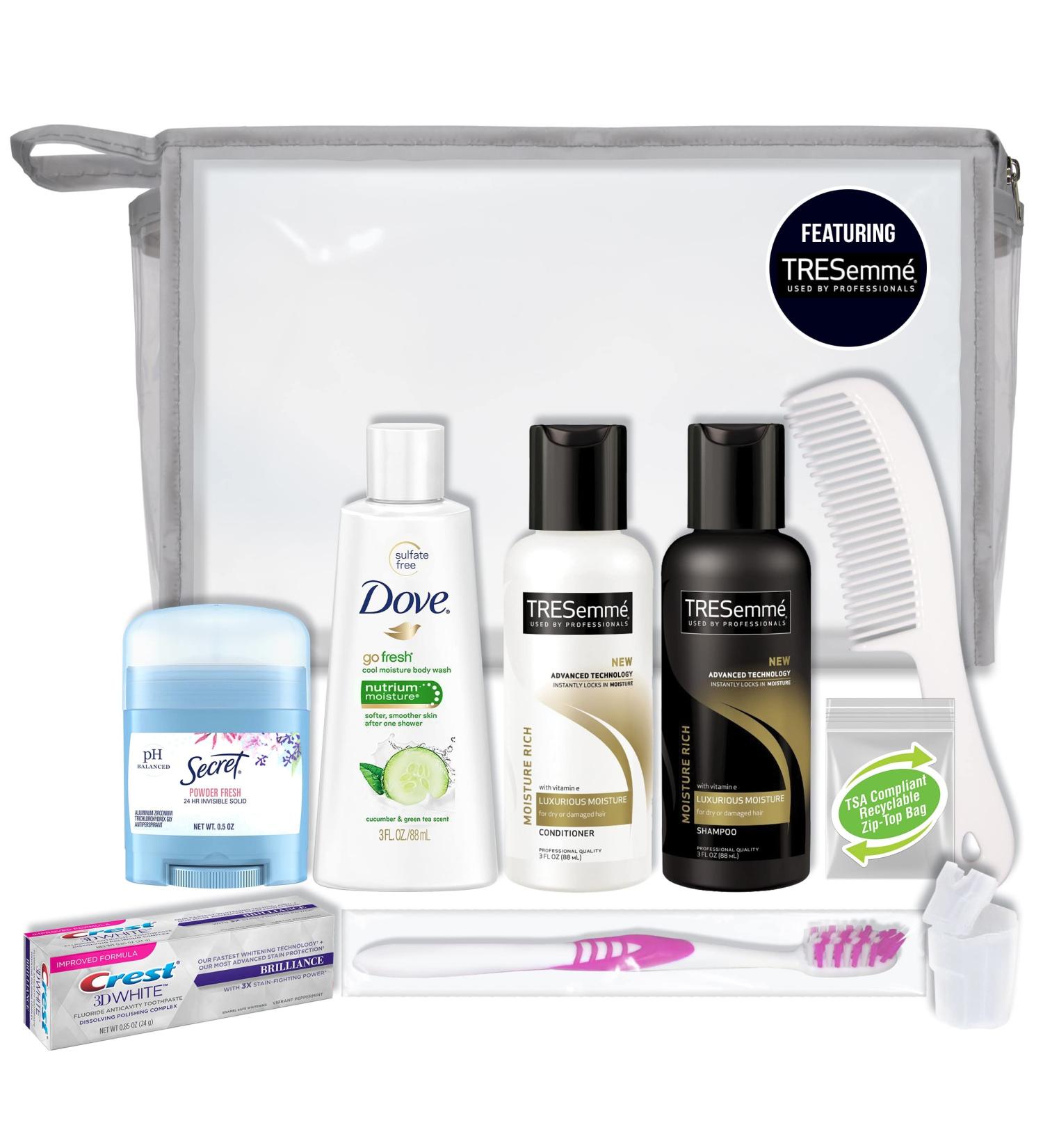 Convenience Kits international 10 PC Deluxe Kit, Featuring: Tresemme Hair and Dove Body Travel-Size Products 10 Piece - Tresemme Kit