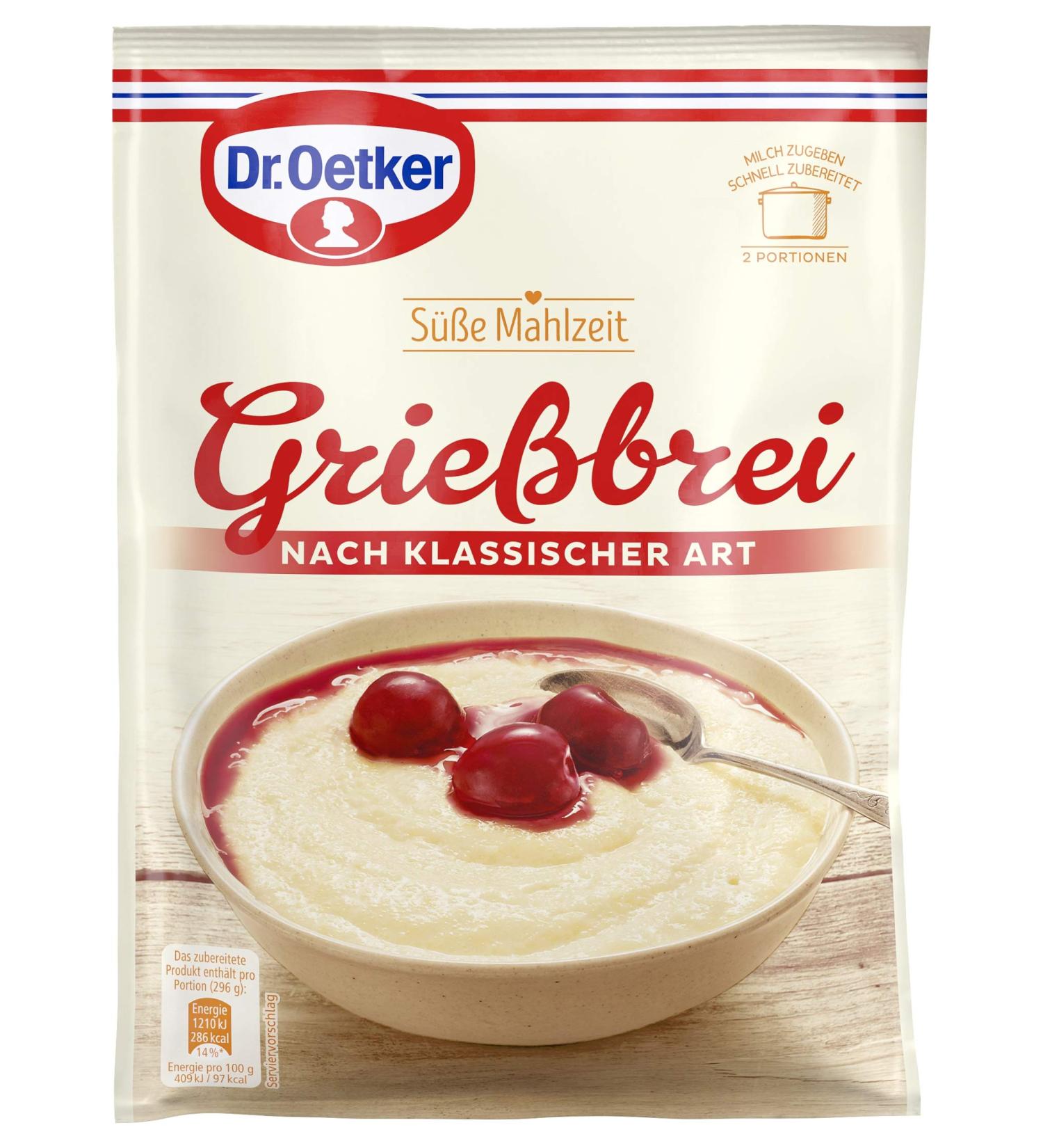 Dr. Oetker Suesse Mahlzeit Griessbrei (92g) - Delicious Instant Semolina Pudding Mix - Buy Online on SooperMarket.com