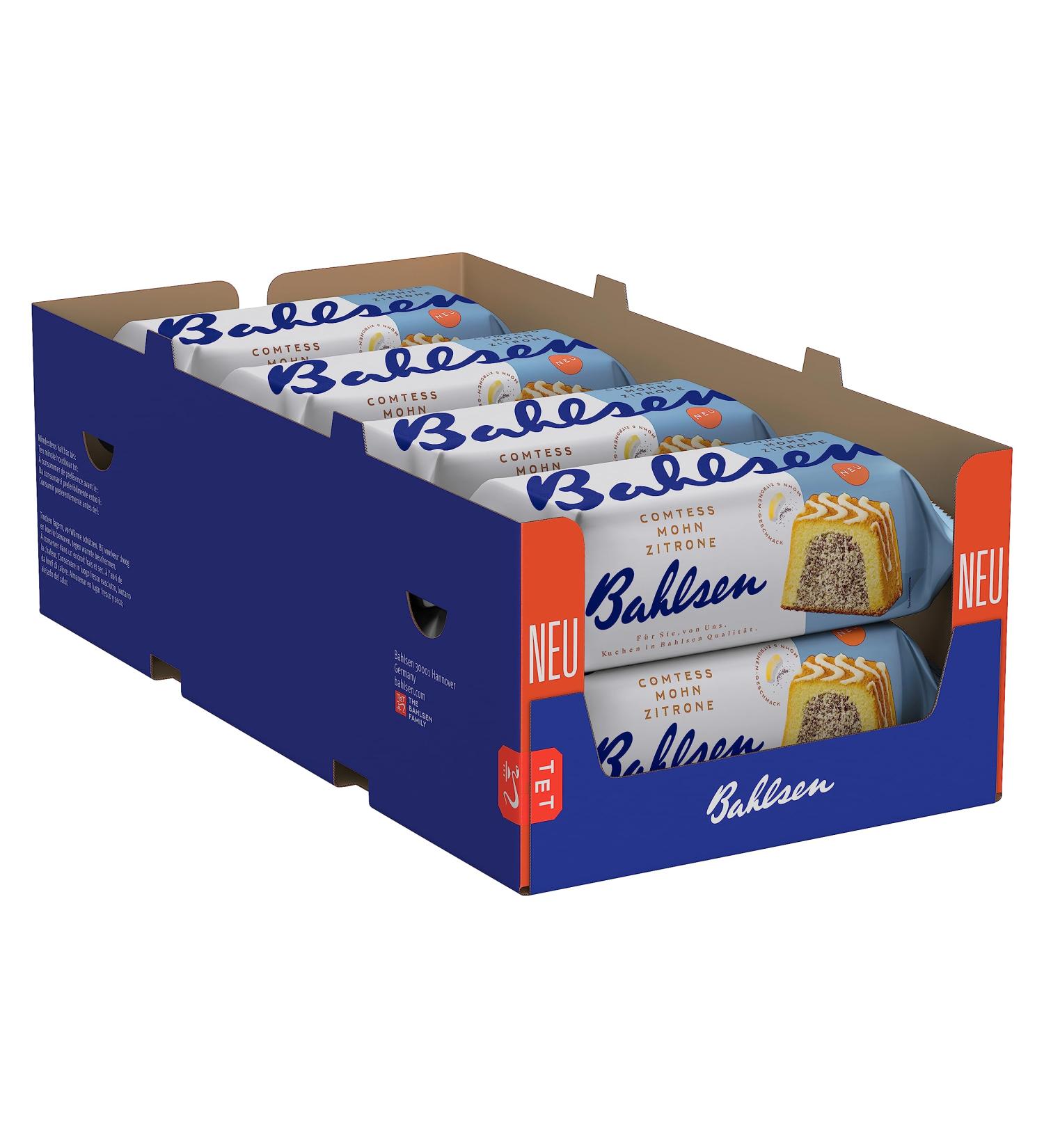 Buy Bahlsen Comtess Poppy Seed Lemon Cake - 8 Pack - Juicy Lemon Cake with Poppy Seed Filling & Icing Individually Wrapped (8 x 350g) - International Shipping Available - Buy Online on SooperMarket.com