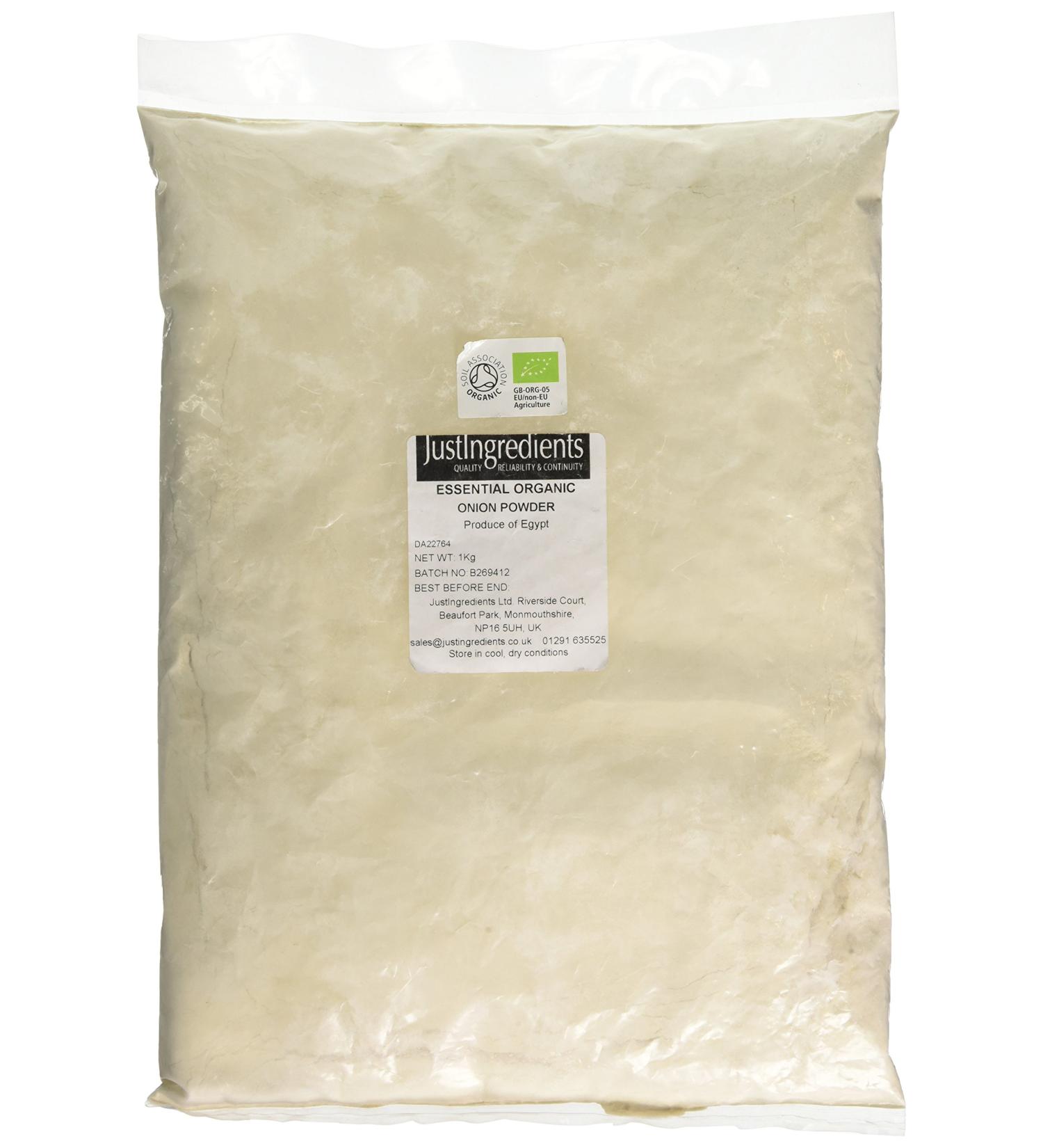 JustIngredients Organic Onion Powder 1kg - Essential Ingredient for Cooking - Buy Online on SooperMarket.com