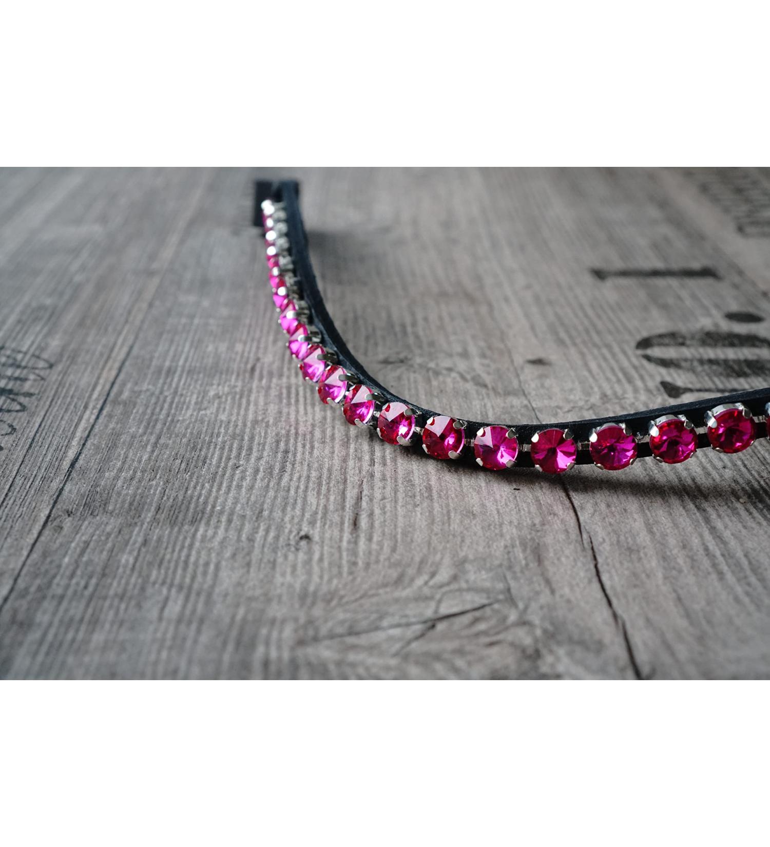 Generic Browband with large stones Warmblood Thoroughbred (Warmblood 43 cm pink) Warmblood 43 cm pink