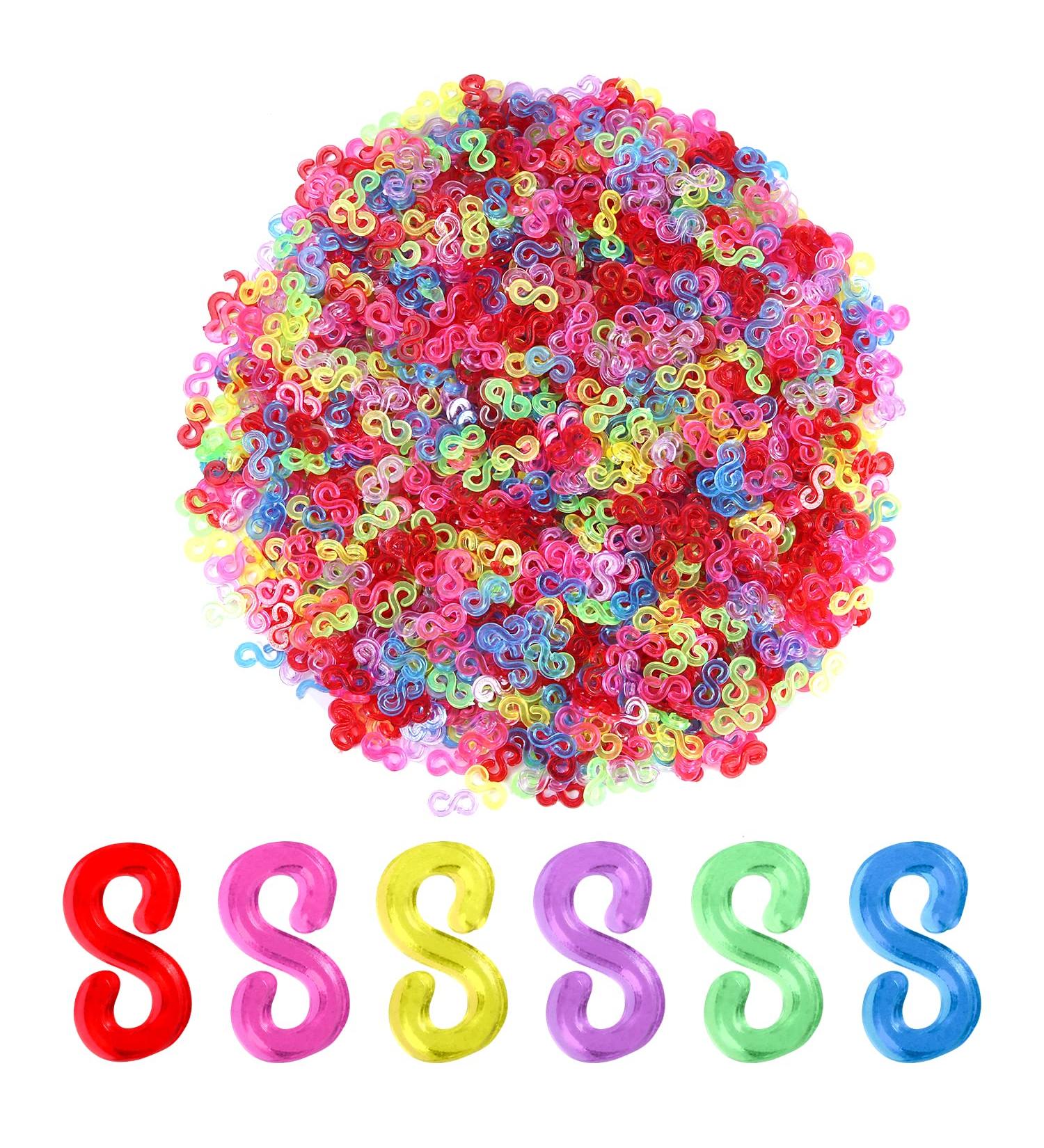 SAVITA 1500pcs Colorful S Clips for Rubber Band Bracelets - DIY Craft Making Essentials - Buy Online on SooperMarket.com