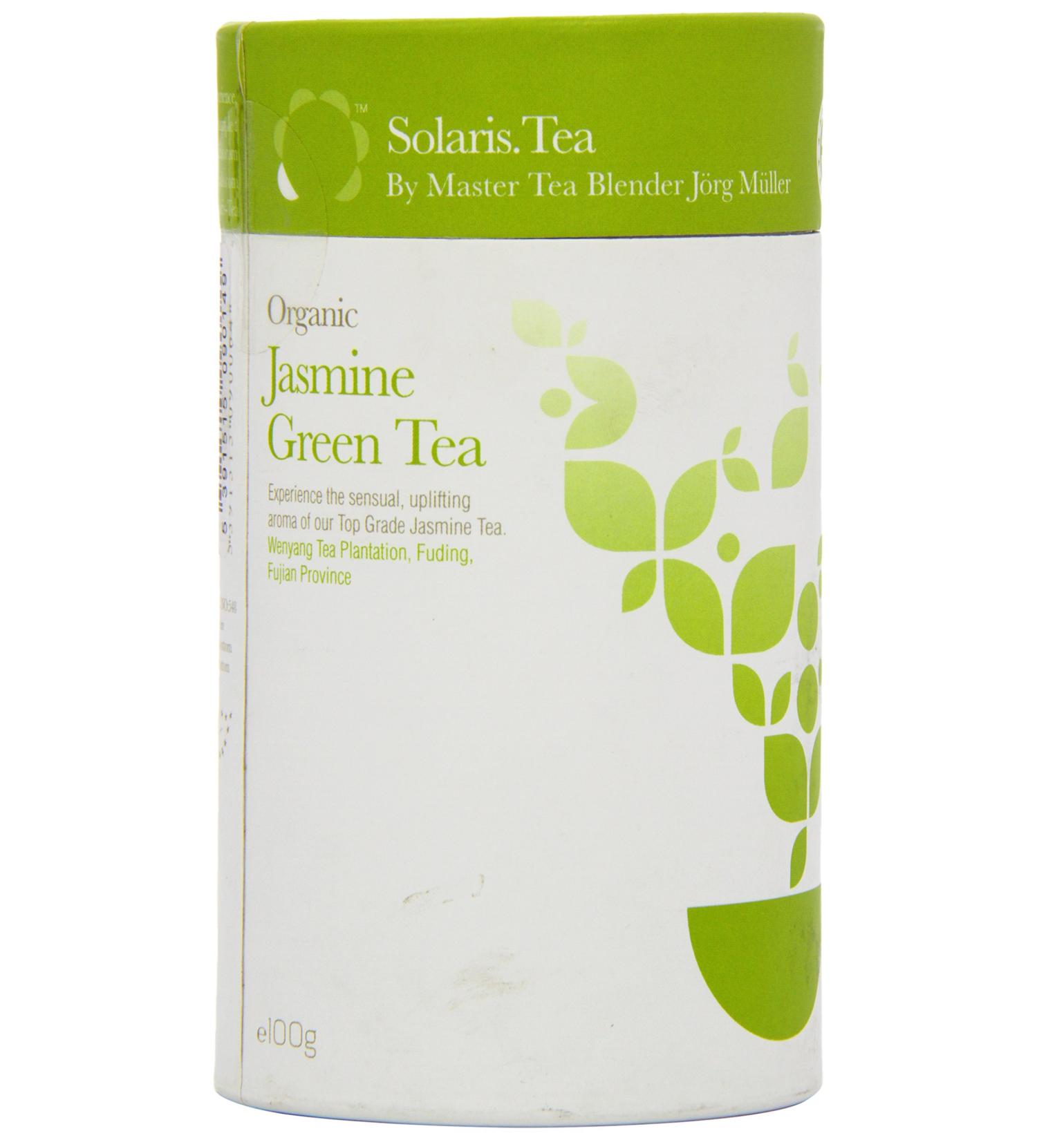 Solaris Tea Organic Loose Jasmine Green Tea 100g - Whole Leaf, Pack of 1 - Buy Online on SooperMarket.com