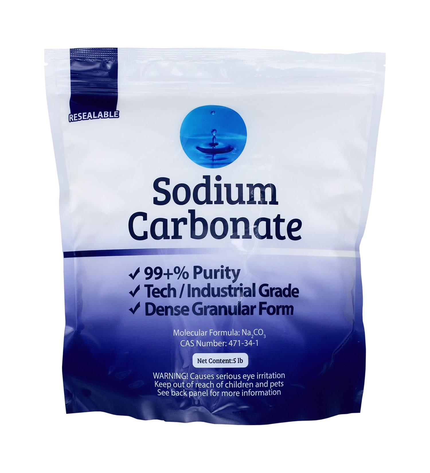 Duda Energy 5 lb Bag of Pure Sodium Carbonate Dense Soda Ash Na2CO3 pH Adjust Chemical Spa Pool Cleaning Dishwasher