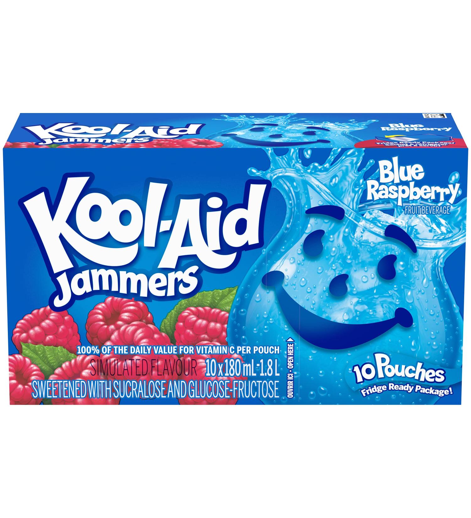 Kool-Aid Jammers Blue Raspberry Flavour 1.8L (4 Boxes of 10 Pouches) - Buy Online on SooperMarket.com
