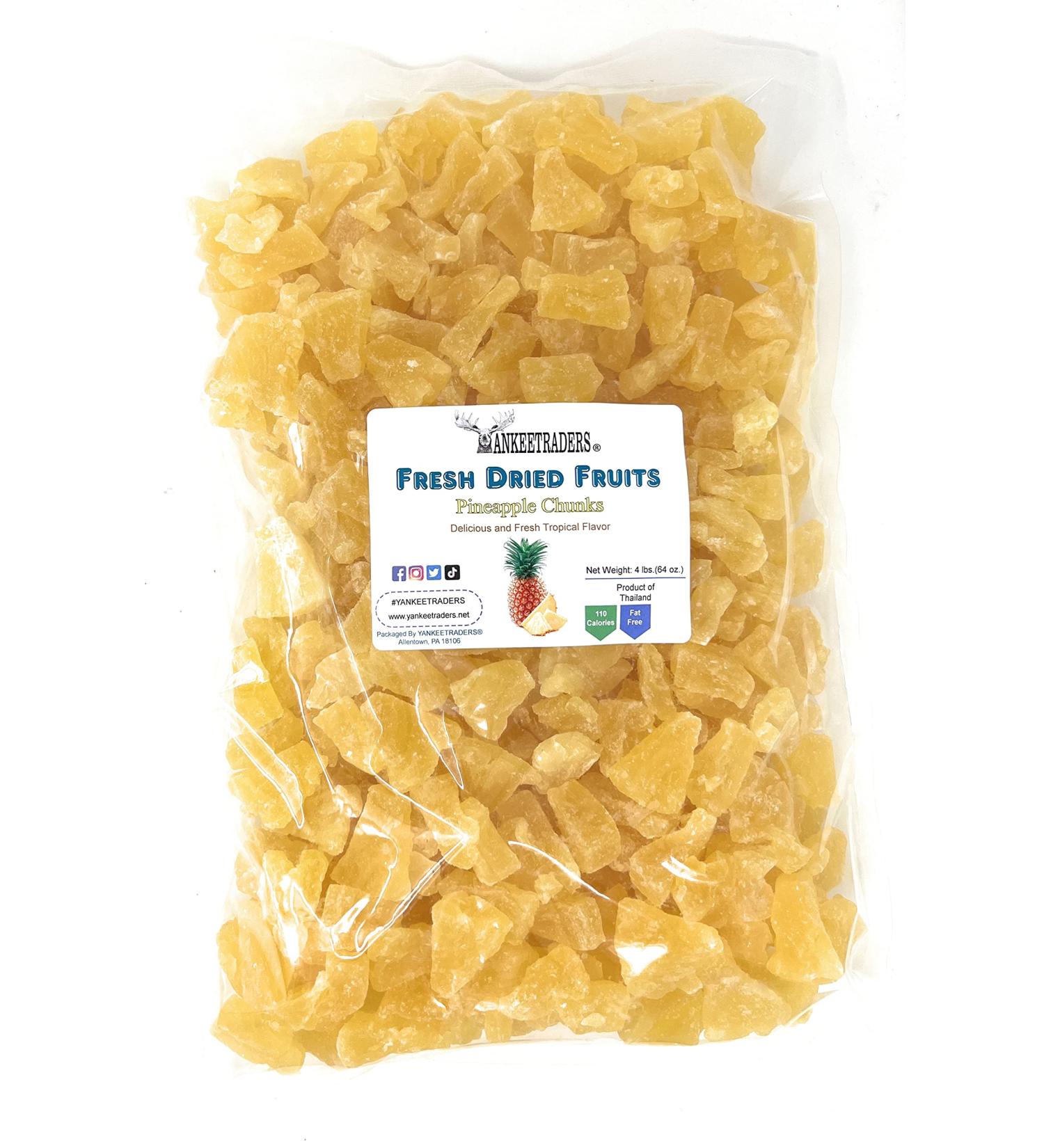 Yankee Traders Dried Pineapple Chunks 4lb - Premium Quality Natural Snack - Buy Online on SooperMarket.com