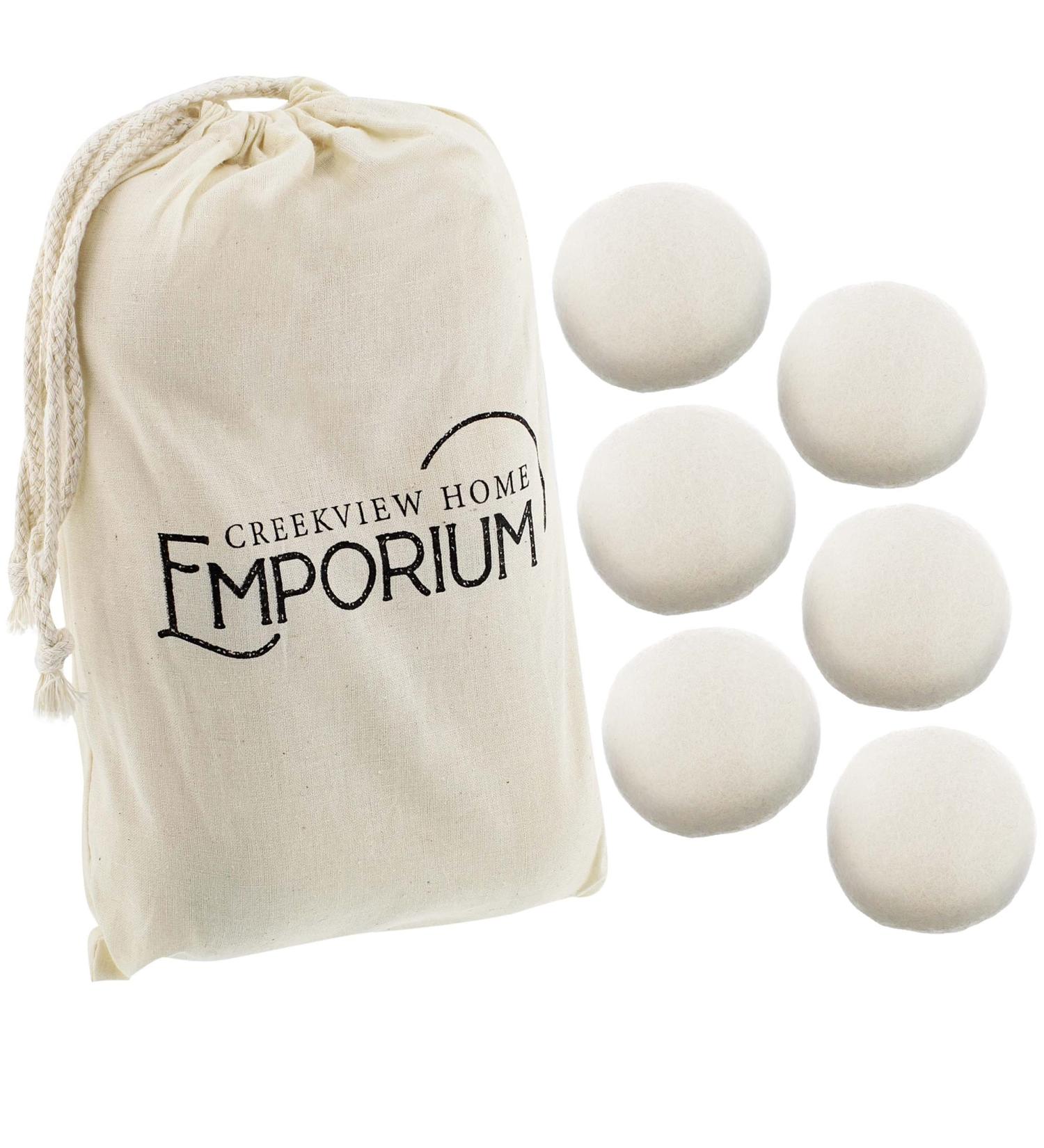 Wool Dryer Balls - 2.8in Natural & Fragrance-Free - Reusable 6pk for Sensitive Skin | Eco-Friendly Laundry Solution - Buy Online on SooperMarket.com