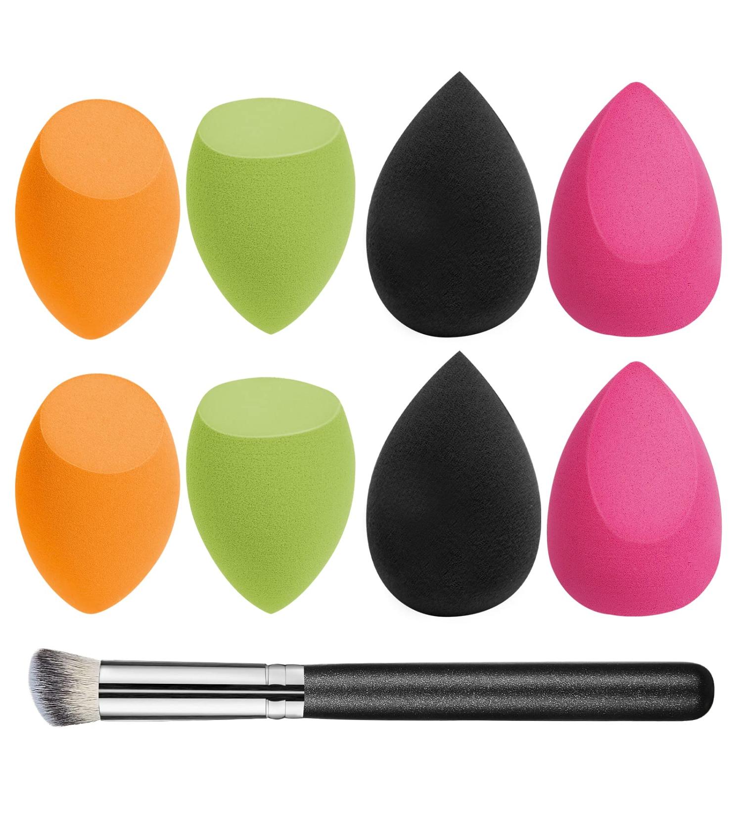 Venares 8pcs Multicolor Makeup Sponges Set with Foundation Brush - Perfect for Fluid Cream & Powder Application - Buy Online on SooperMarket.com