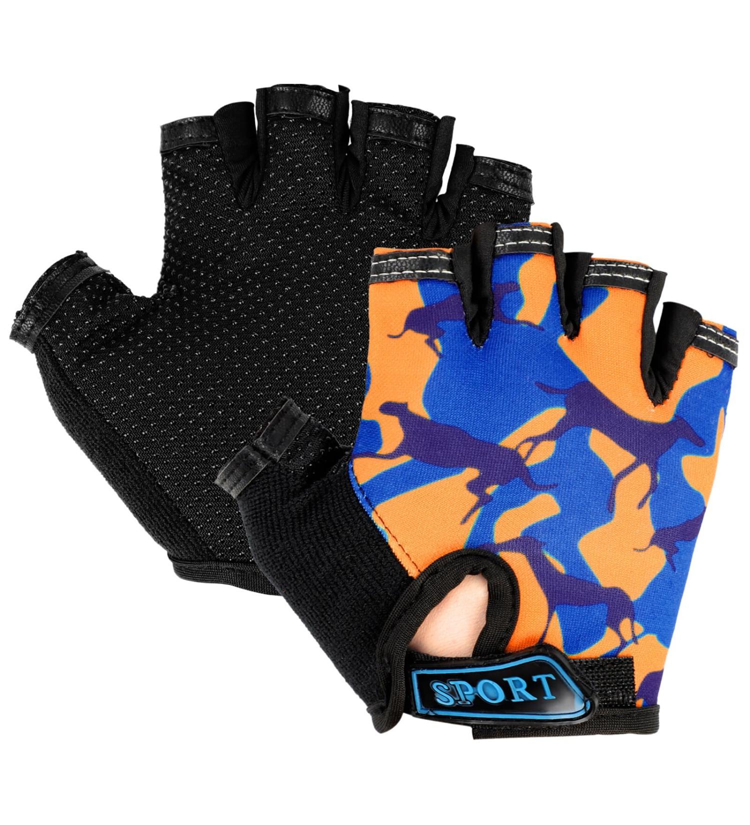 Buy Mecm Bj Child Half-Finger Bicycle Gloves | Non-Slip Sports Gloves for Kids (6-12 Years) - Perfect for Cycling Boating Yoga Skating & Climbing in Tarnorange - Buy Online on SooperMarket.com