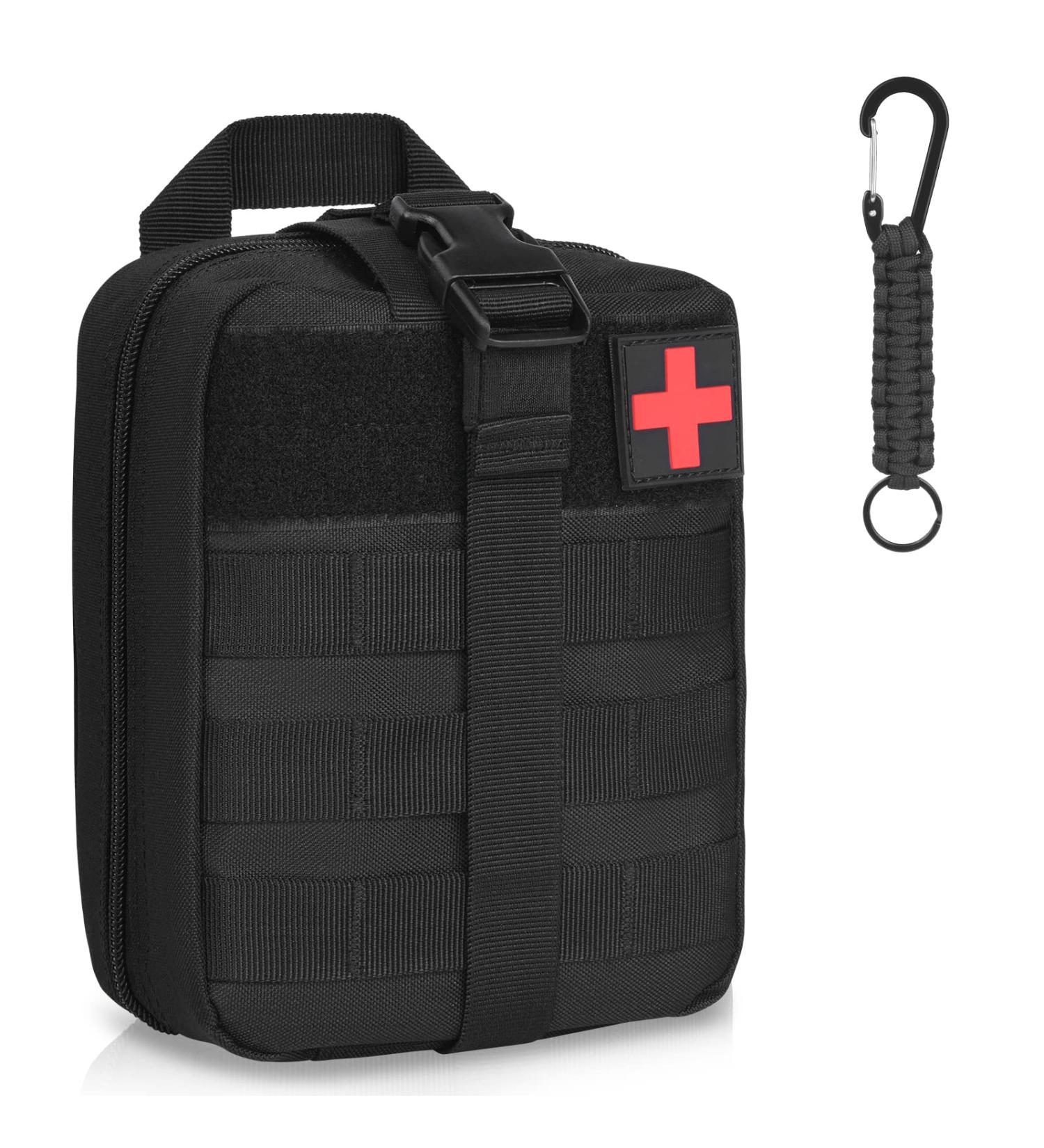 Flintronic First Aid Tactical Hip Pocket - Military Compact Belt Bag for Camping Hiking Cycling & Travel - Multi-functional Belly Pocket with Carabiner - Black #1 - Buy Online on SooperMarket.com