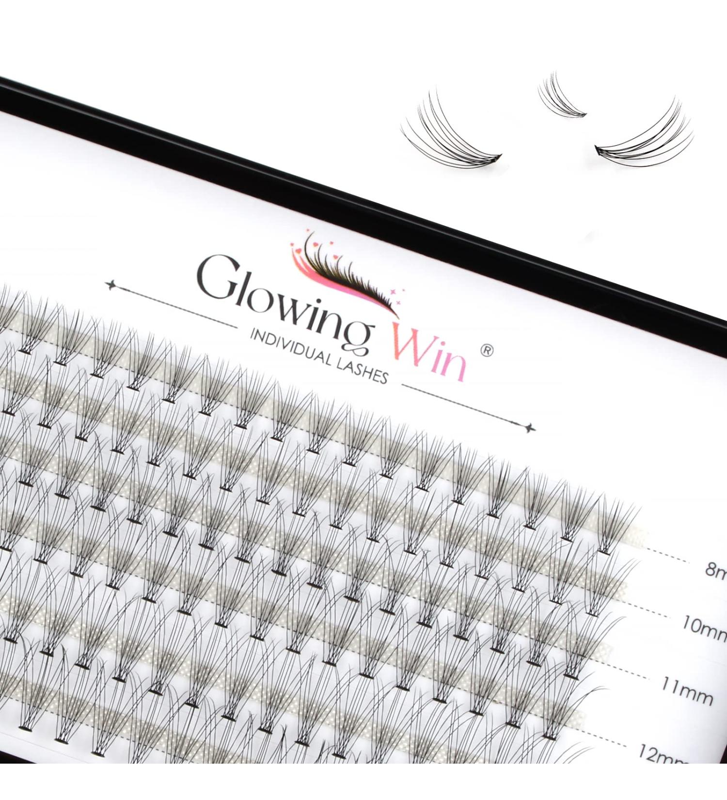Glowing Win Individual Cluster Lashes - 120 PCS DIY Natural Eyelash Extensions | Wispy False Eyelashes 8-14mm Mix (0.07C 10D) - Buy Online on SooperMarket.com