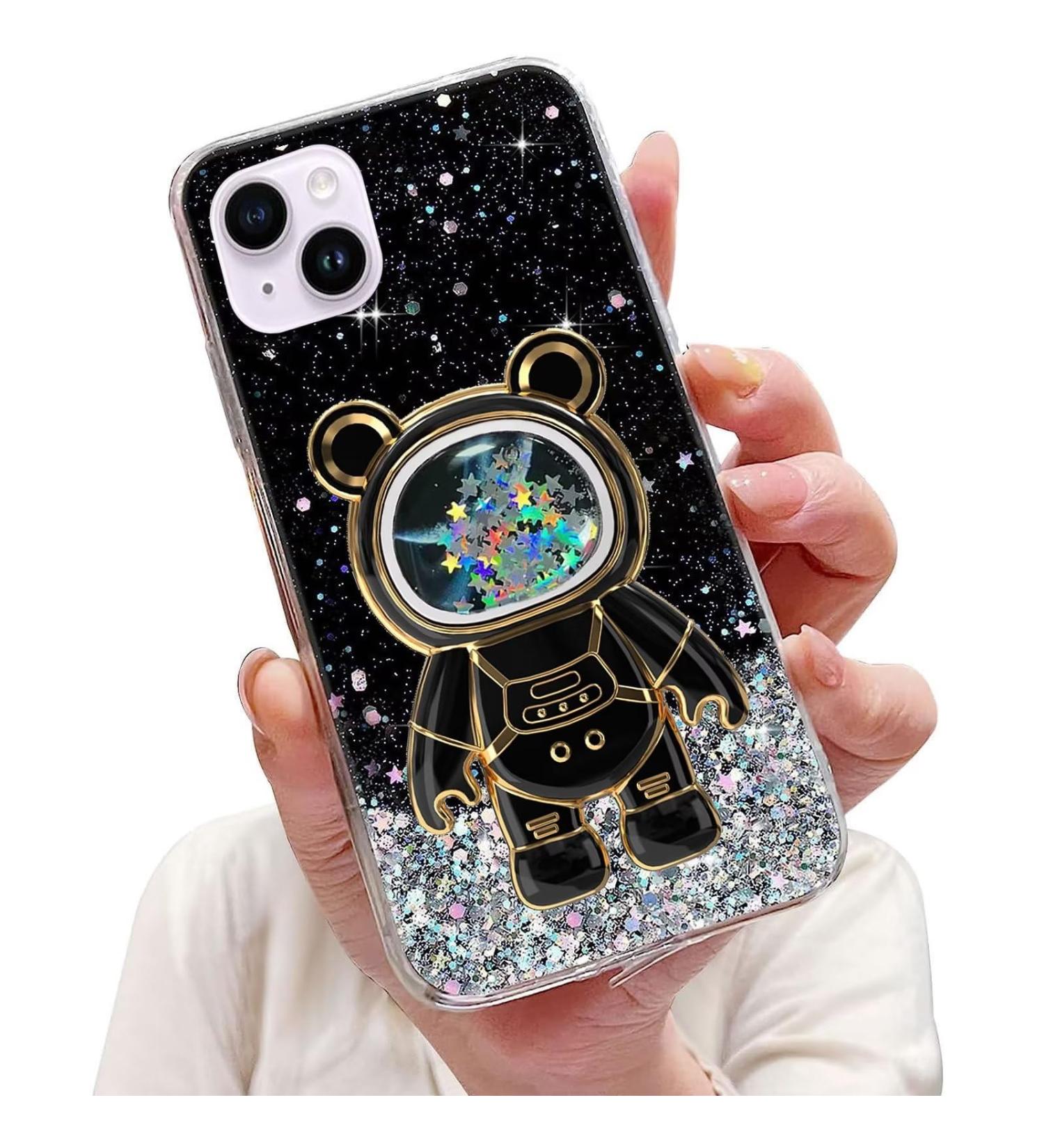 Tivenfezk Nadoli iPhone 14 Plus Case - Glitter Astronaut Stand Shell Soft Silicone Bling Cover Caricature Design - International Shipping Available - Buy Online on SooperMarket.com
