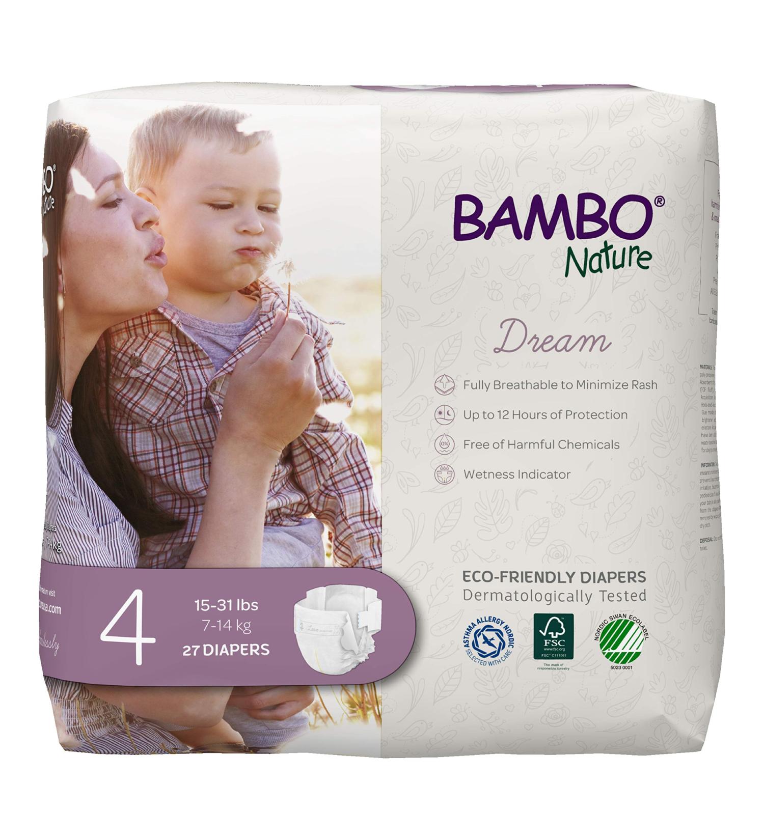 Bambo Nature Premium Eco-Friendly Baby Diapers (SIZES 1 TO 6 AVAILABLE)  Size 4  27 Count- Pack of 6 Size 4 (162 Count) 162 - Buy Online on SooperMarket.com