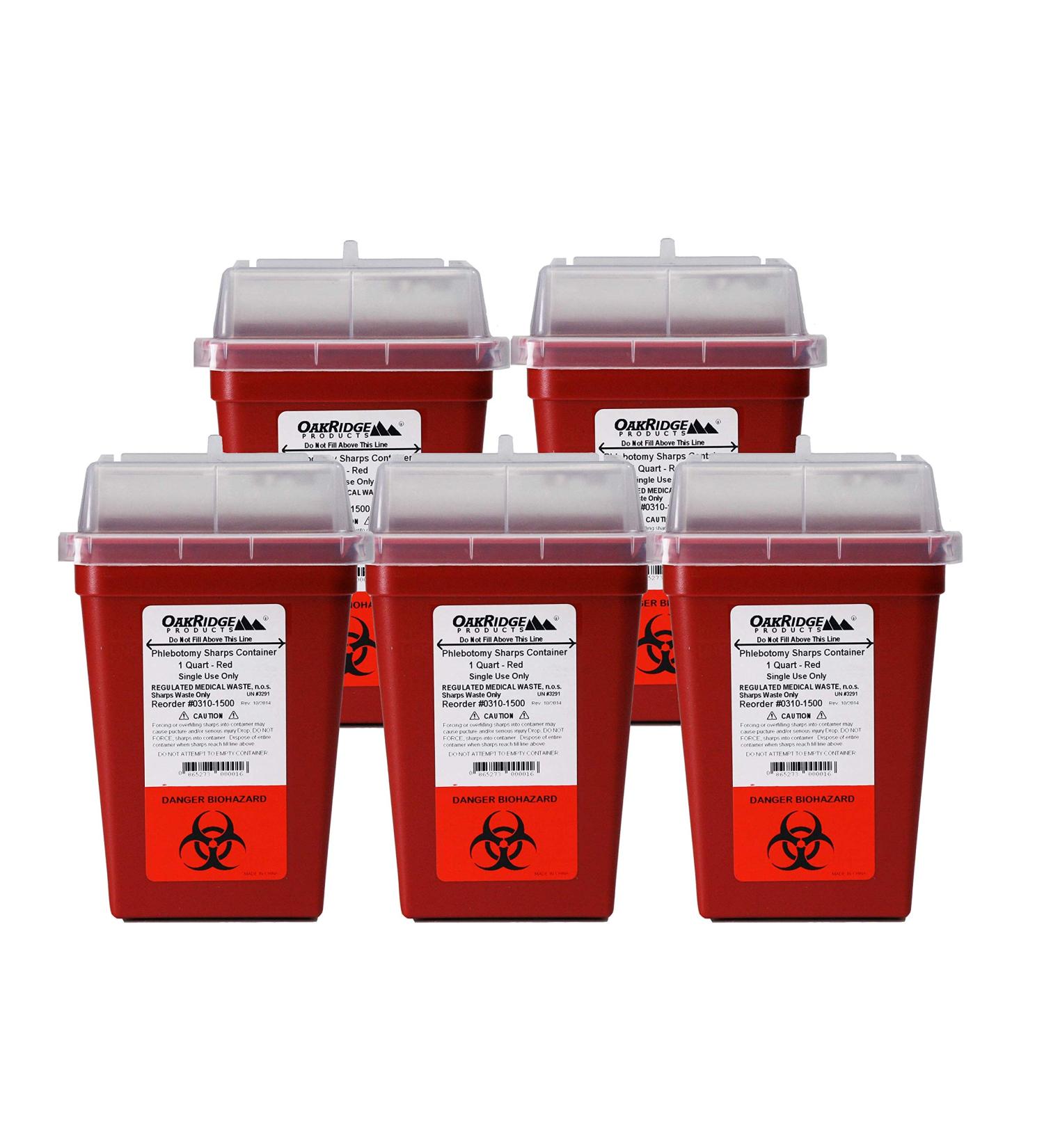OakRidge Products 1 Quart Size (Pack of 10) Sharps Disposal Container - Safe and Convenient Solution - Buy Online on SooperMarket.com
