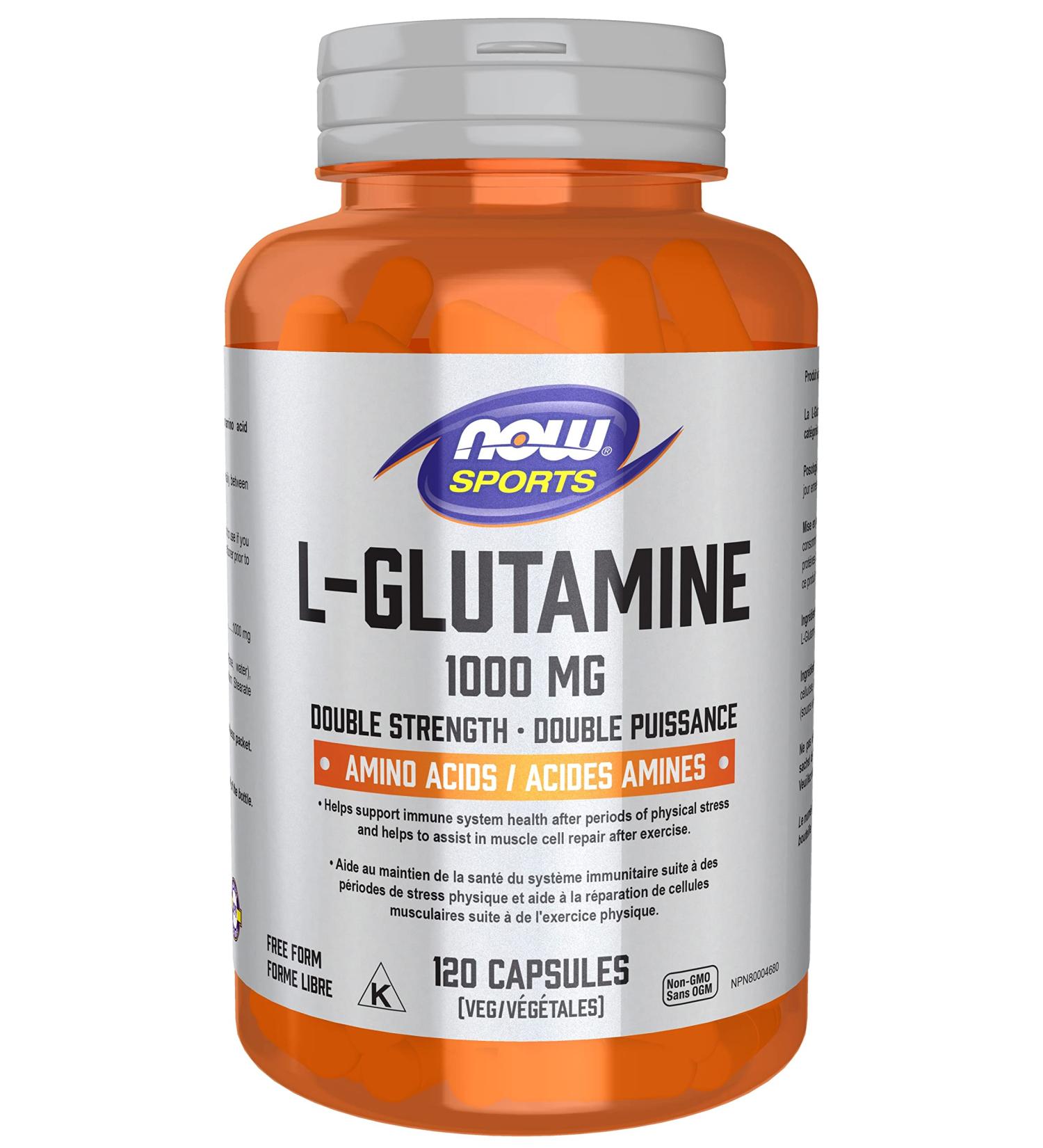 NOW Sports Nutrition L-Glutamine Double Strength 1 000 mg Amino Acid 120 Veg Capsules - Buy Online on SooperMarket.com