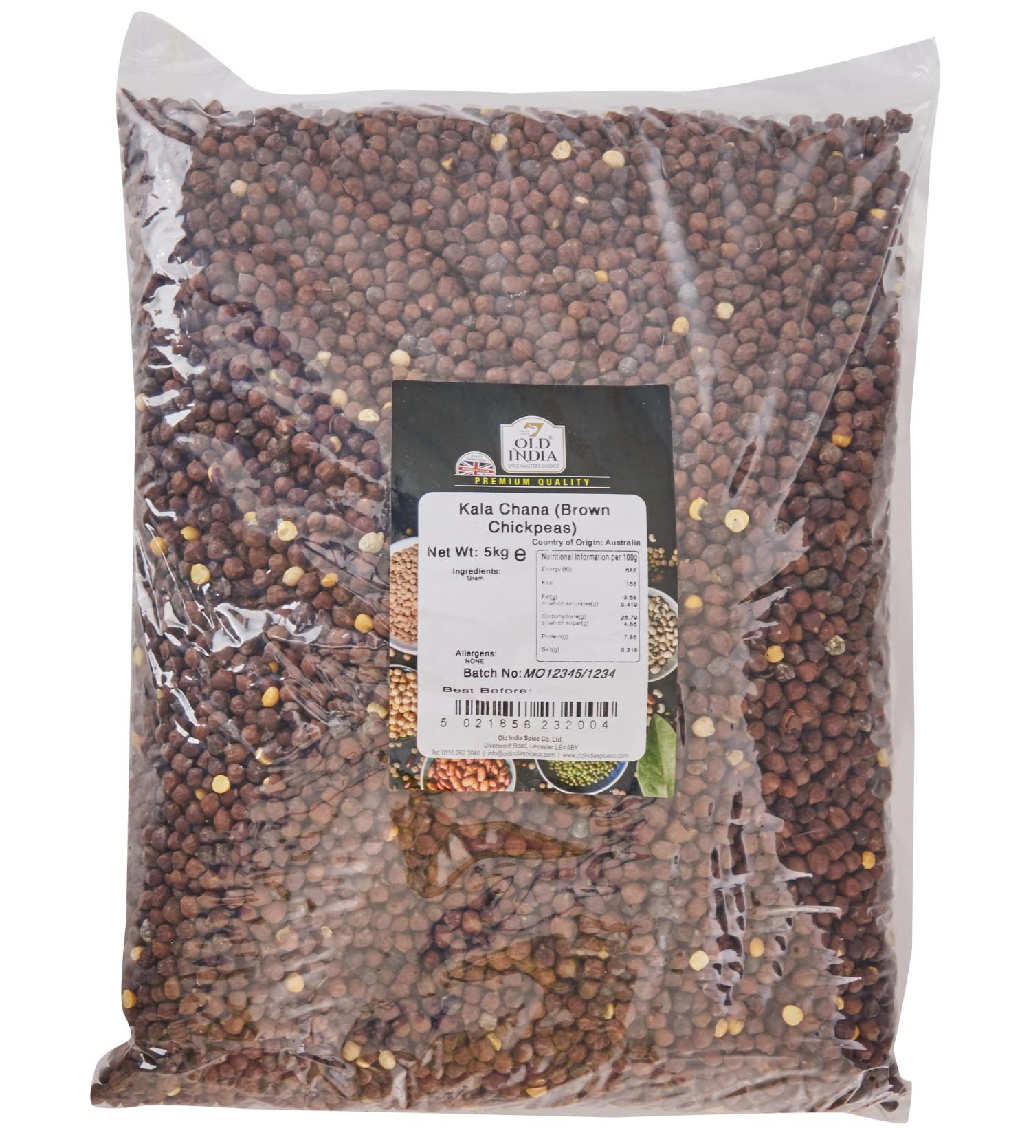 Old India Kala Chana (Brown Chickpeas) 5kg - Buy Online on SooperMarket.com
