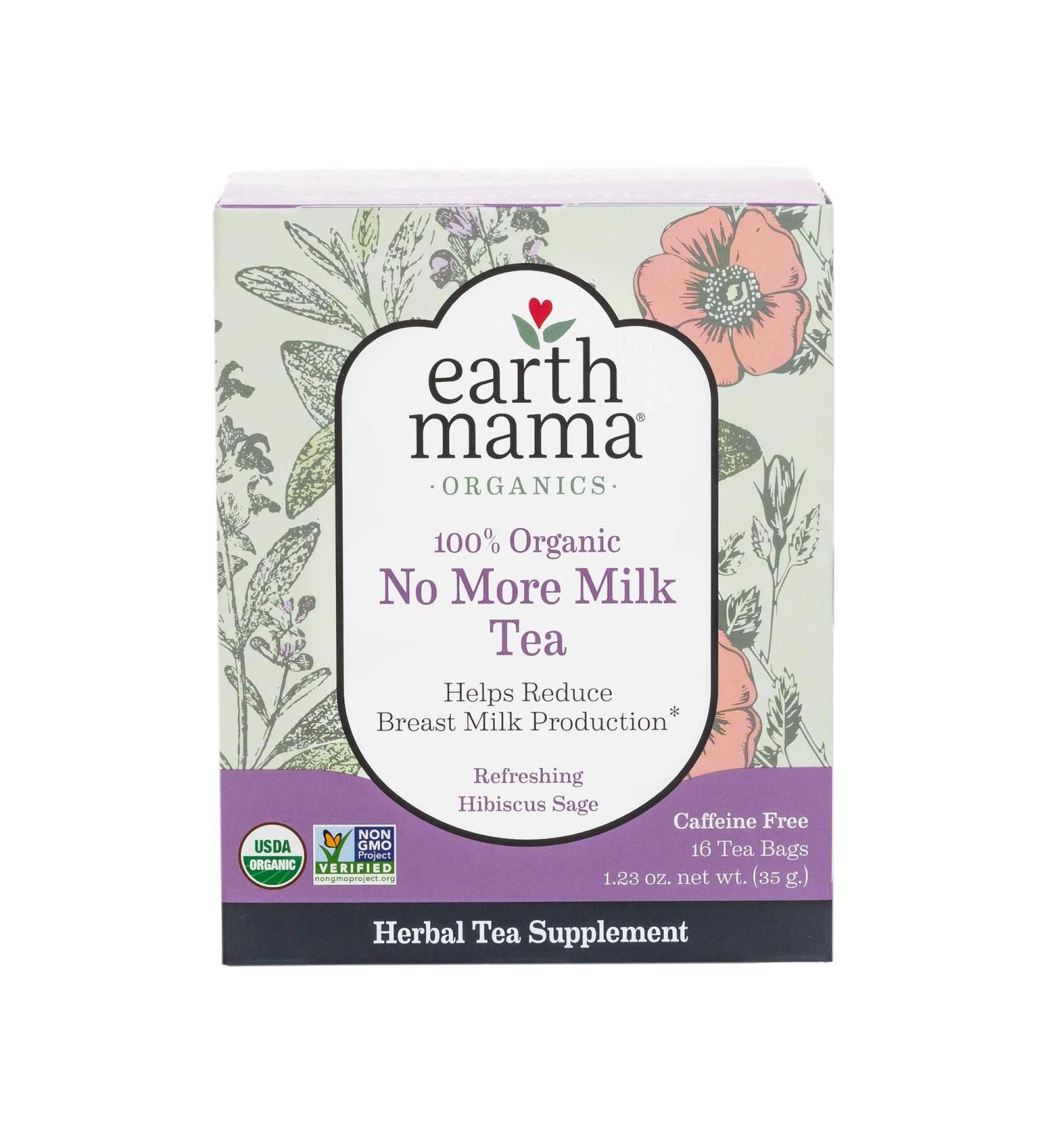Earth Mama Organic No More Milk Tea Bags for Weaning from Breastmilk, 16-Count (2-Pack) Hibiscus 16 Count (Pack of 2)