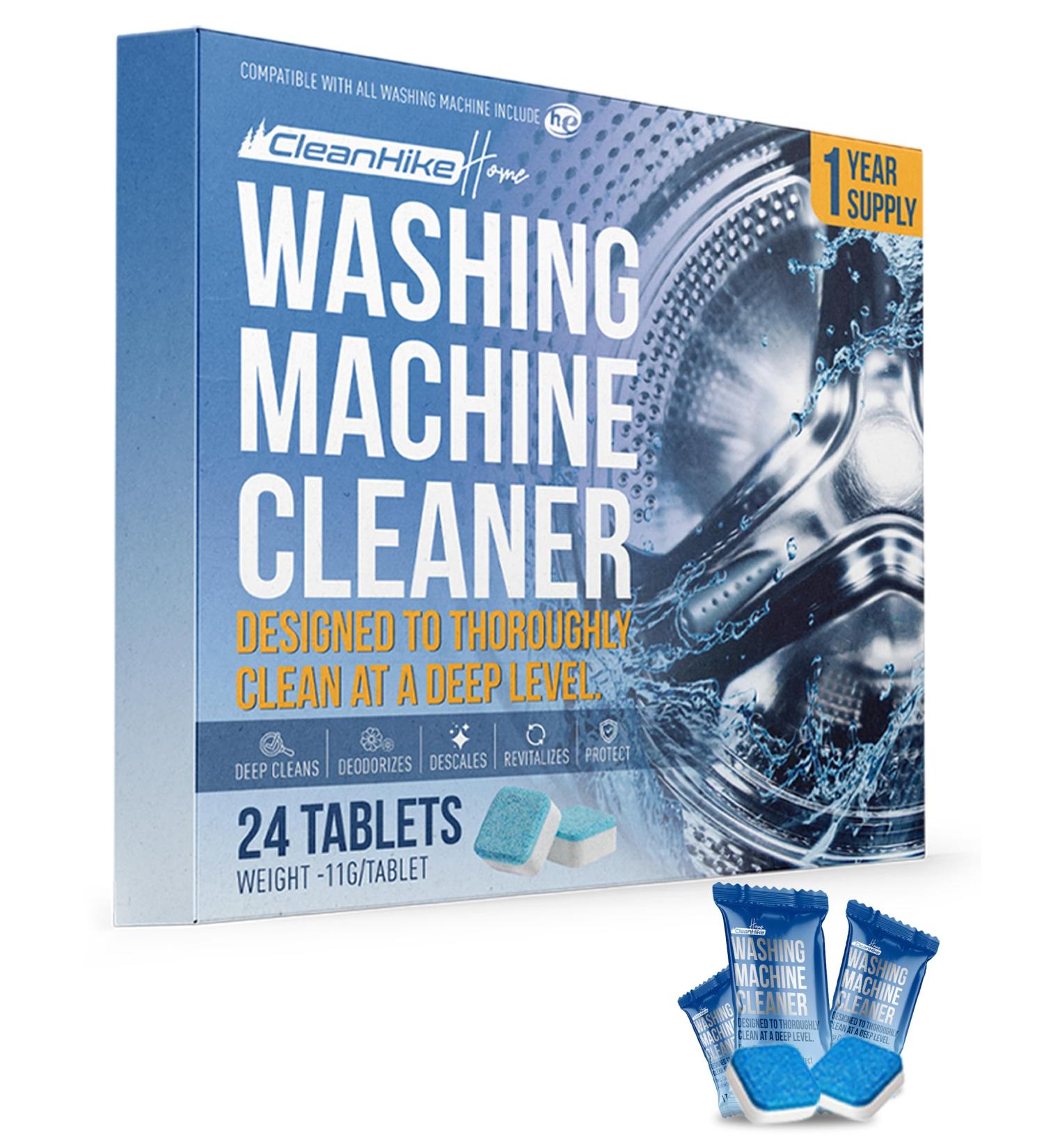 Washing Machine Cleaner Descaler Tablets - Eco-Friendly Deep Cleaning (24 Tablets 1 Year Supply) for HE Front & Top Loaders - Odor & Grime Eliminator - Buy Online on SooperMarket.com