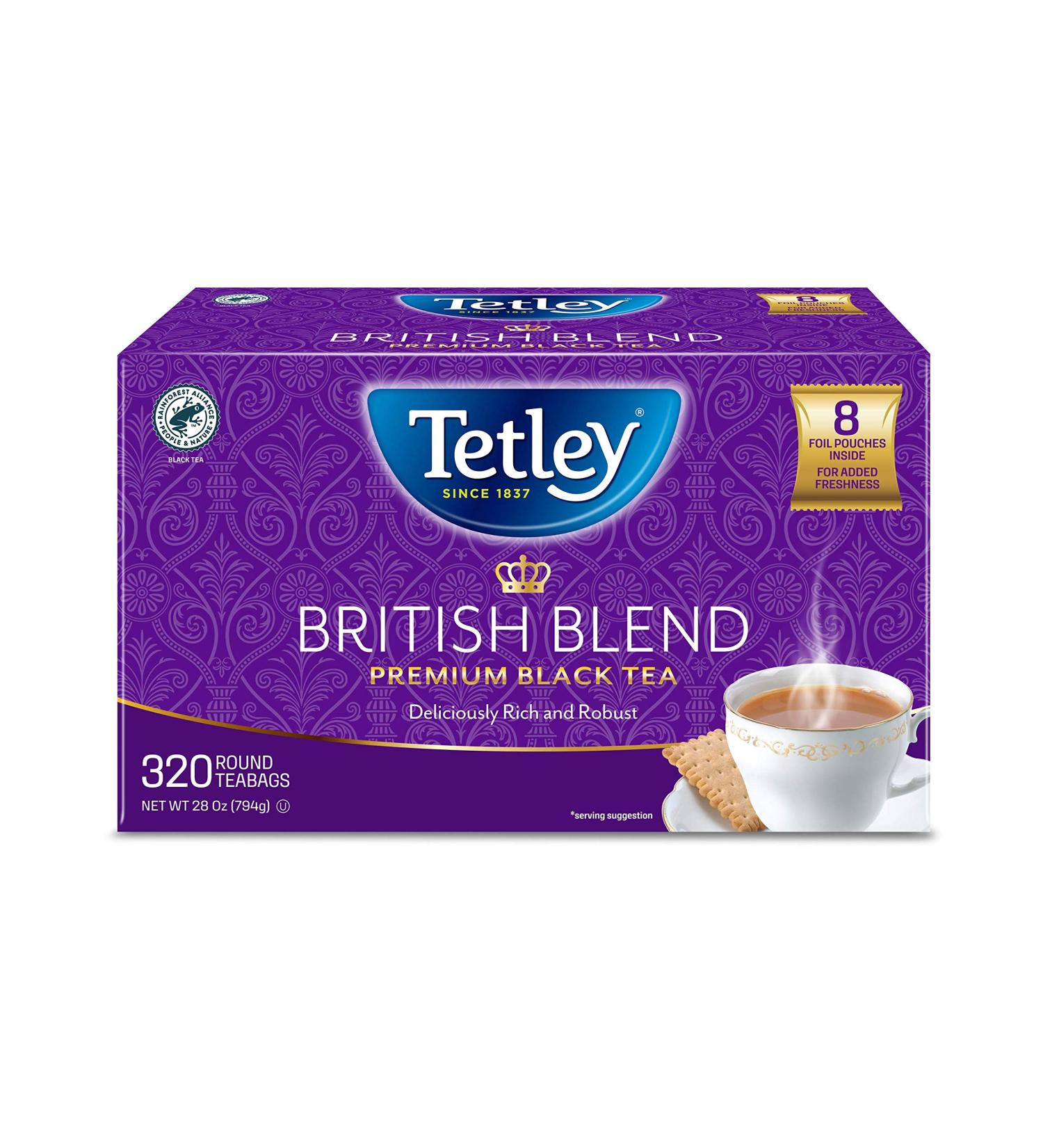 Tetley British Blend Premium Black Tea 320 Tea Bags - Rainforest Alliance Certified - Buy Online on SooperMarket.com