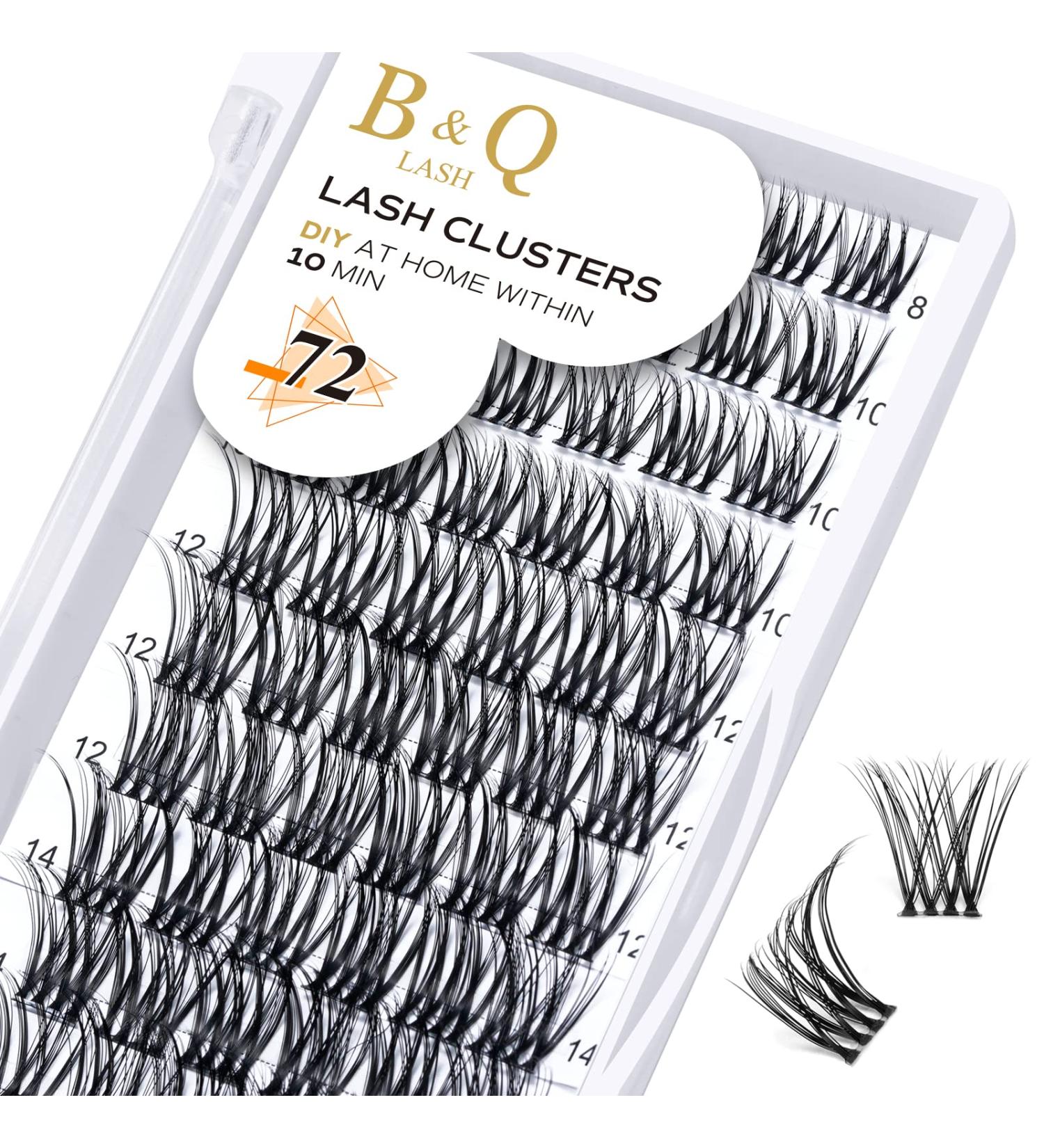 Cluster Lashes B25 D-8-16 MIX | Mega Volume Soft Fluffy Eyelash Extensions for DIY Individual Lash Clusters - C D Curl Option | 72 Clusters - B&Q - Buy Online on SooperMarket.com