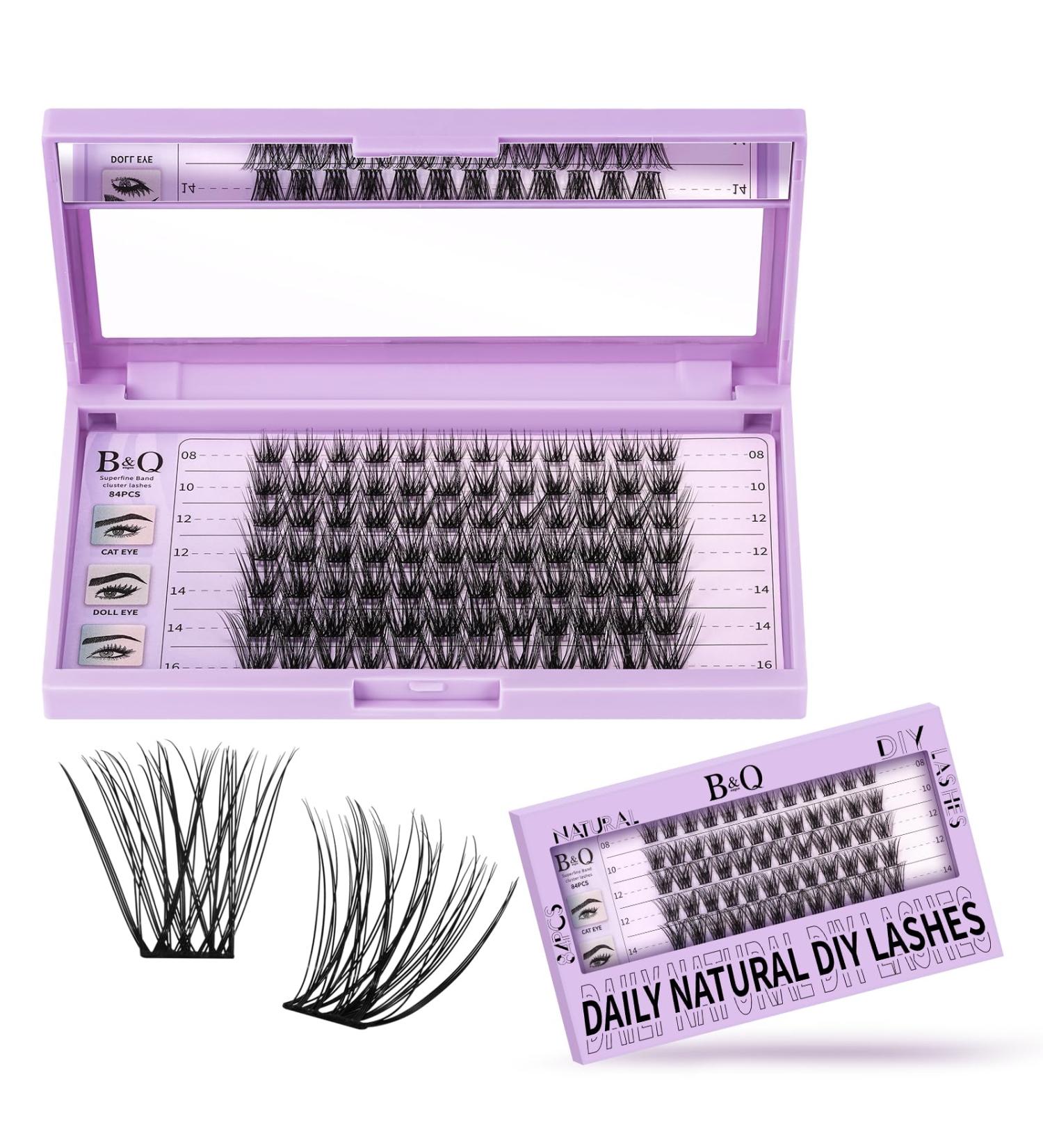 Shop Eyelash Extensions - 84 PCs Z11 B&C DIY LASH Clusters for Beginners | Reusable Individual Eyelashes (D-8-16mm) - Buy Online on SooperMarket.com