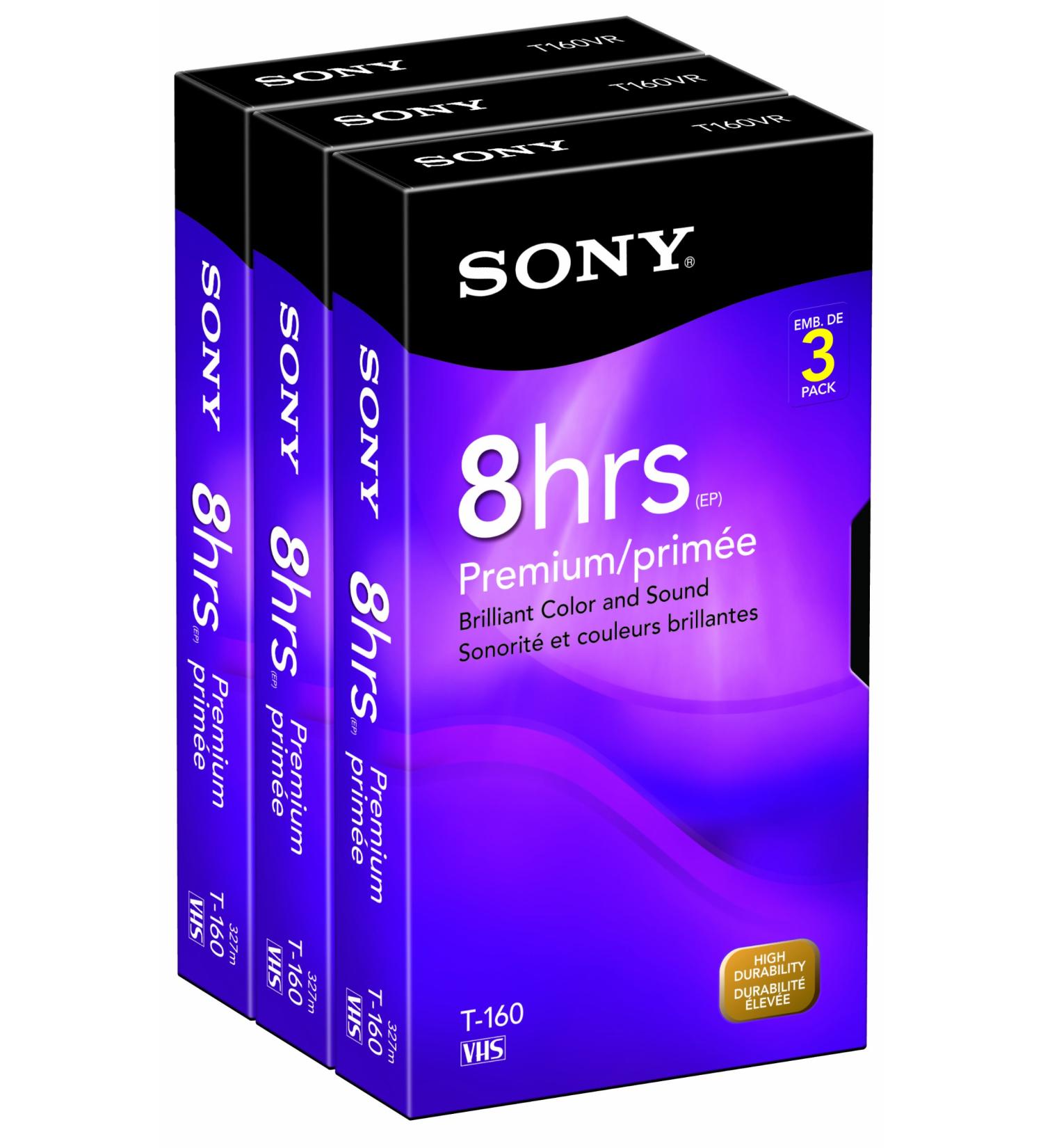 Sony 3T160VR 160-Minute VHS - 3 Pack (Discontinued by Manufacturer)
