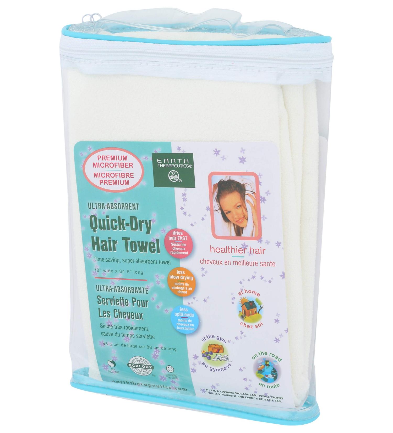 Earth Therapeutics Quick-Dry Hair & Body Towel - Ultra-Absorbent, Natural Fabric - Buy Online on SooperMarket.com