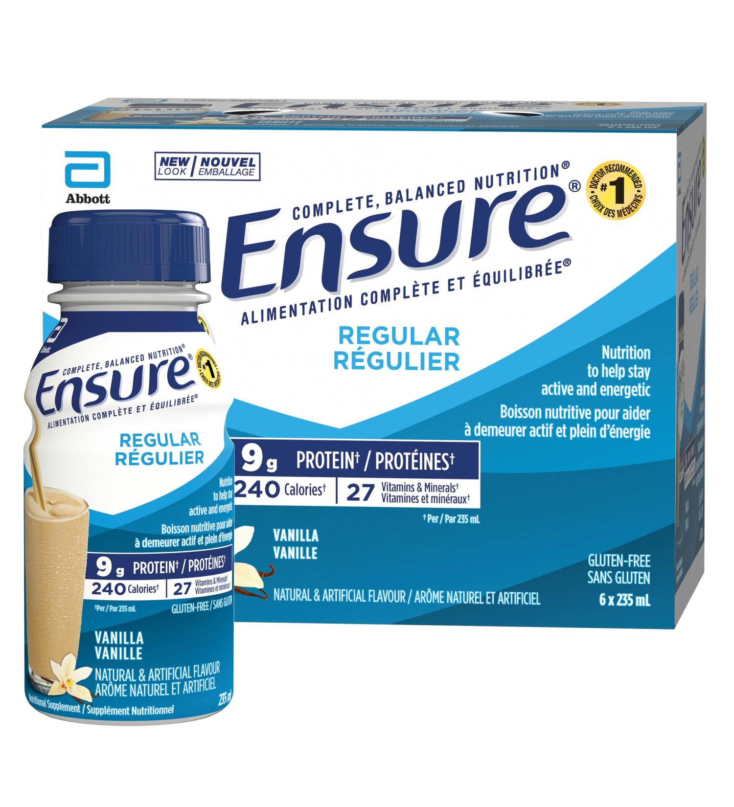 Ensure Regular Nutritional Supplement Shake Nutrition To Stay Active And Energetic Vanilla 6 x 235-mL Bottles Vanilla 235 ml (Pack of 6) - Buy Online on SooperMarket.com