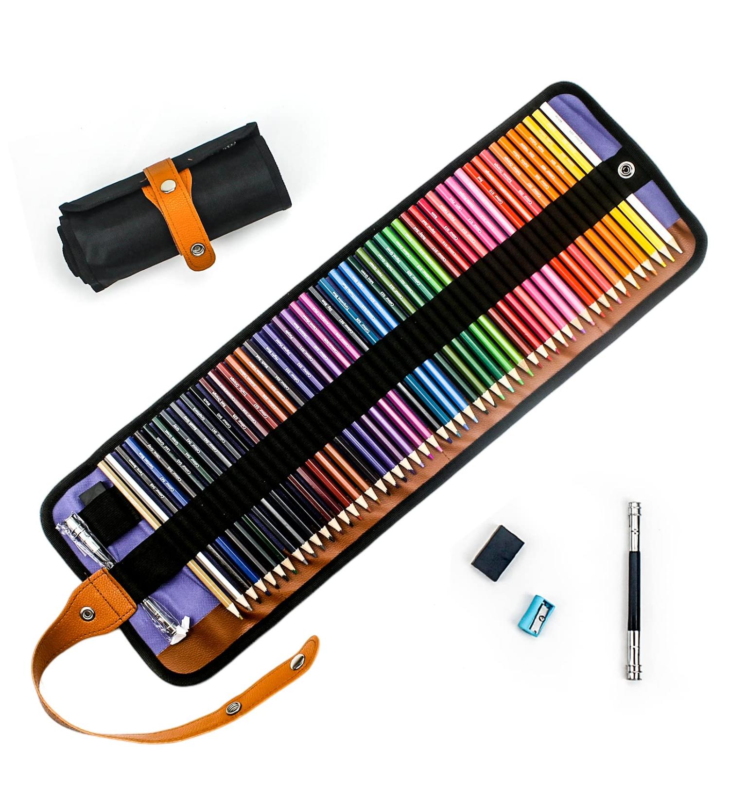 XingFu Tree 50 Colored Pencils Set with Canvas Wrap - Rich Pigments for Professional Sketching and Coloring - Buy Online on SooperMarket.com