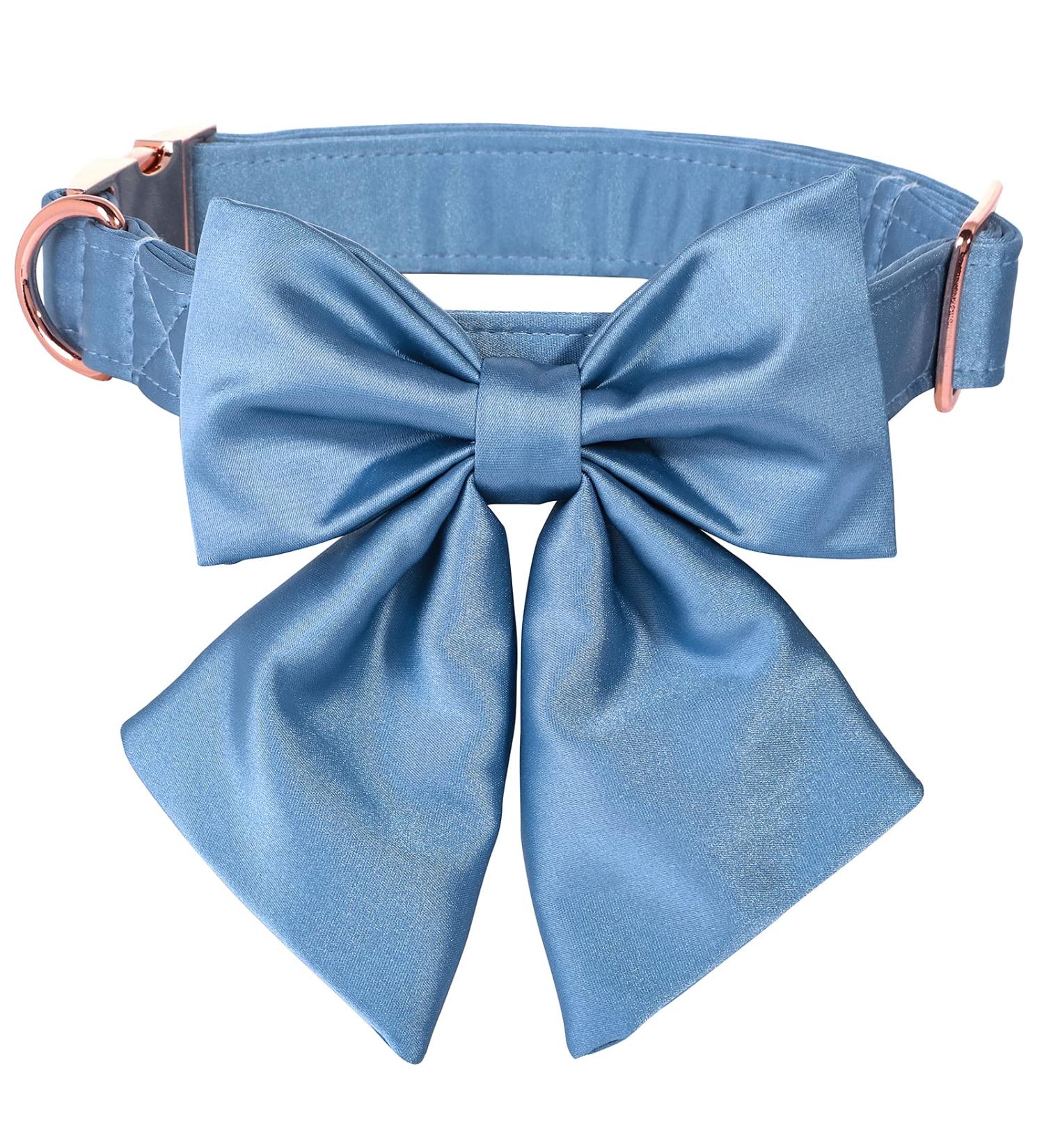 Lionet Paws Dog Collar Fly - Comfortable Silk Collar with Removable Fly for Small Dogs (25-40cm) - Blue - Buy Online on SooperMarket.com