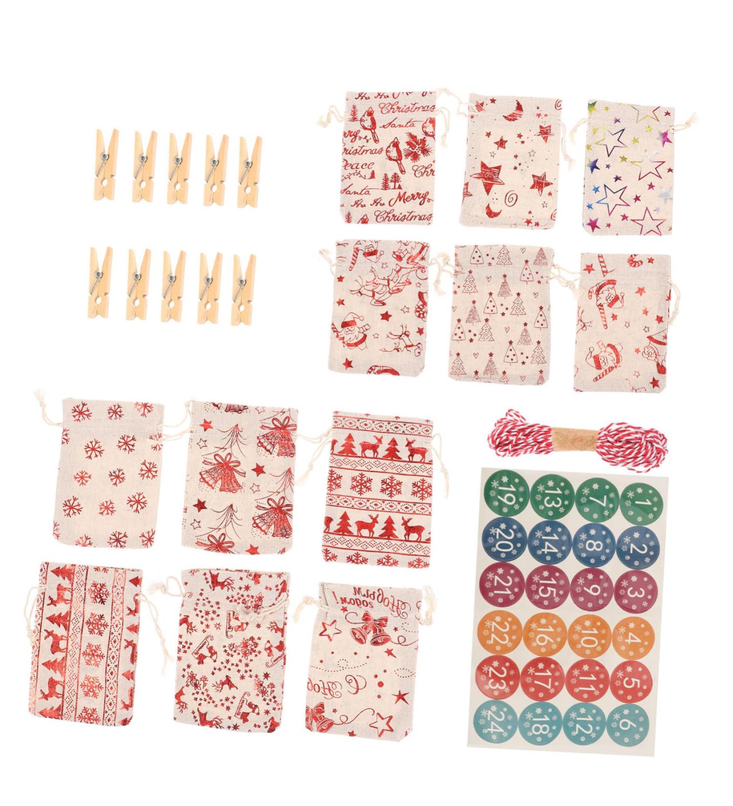 Anneome 1 Set Christmas Bag Calendars Christmas Sto The Xmas Hanging Bag Container Elk - Buy Online on SooperMarket.com