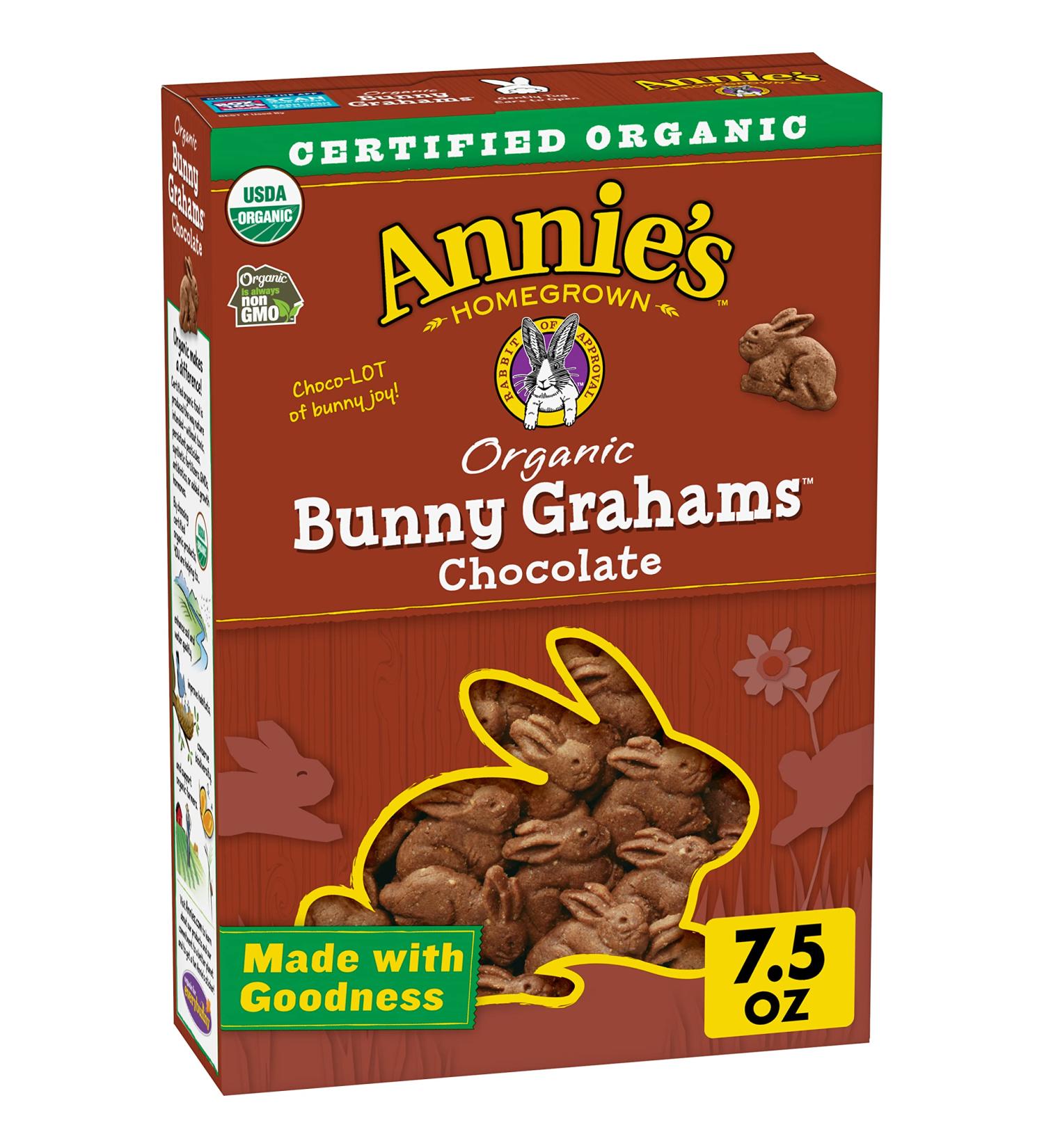 Annie's Organic Chocolate Bunny Graham Snacks 7.5 oz. - Delicious and Healthy Snack Option - Buy Online on SooperMarket.com