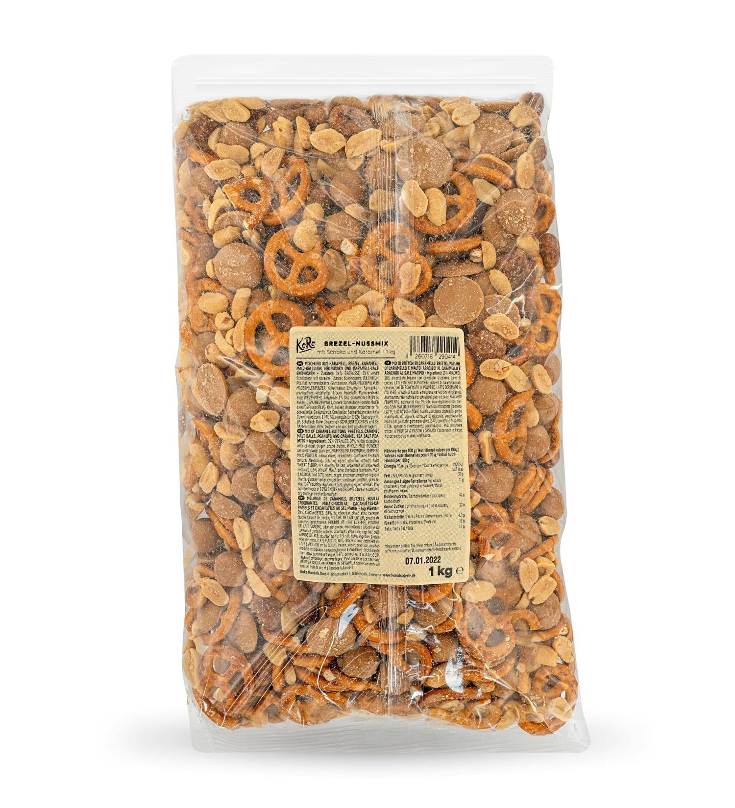 KoRo Pretzel-Nut Mix with Chocolate & Caramel 1kg - Sweet & Salty Snack for International Shipping - Buy Online on SooperMarket.com