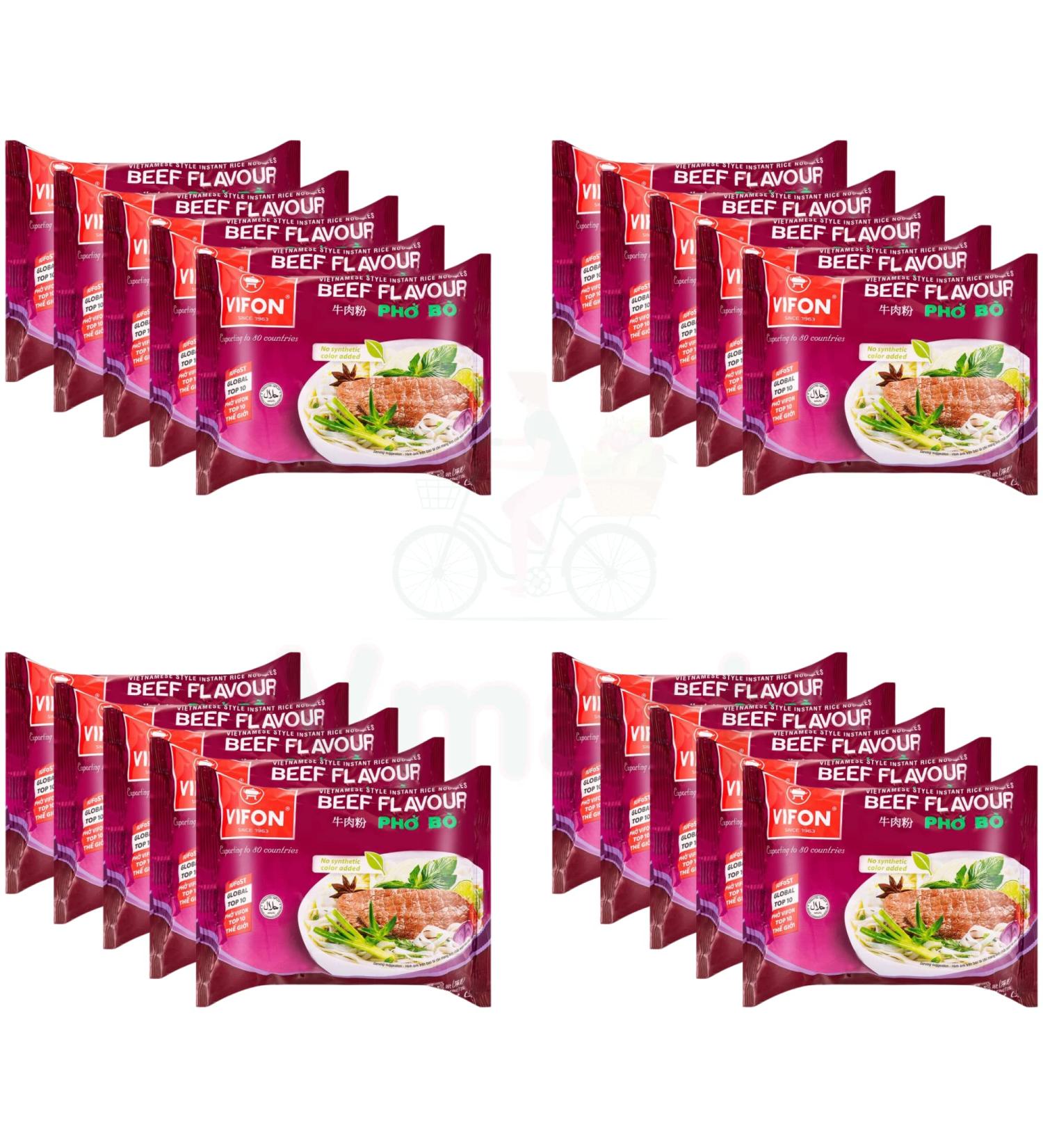 Vifon Vietnamese Style Instant Rice Noodles Beef Flavour Pho Bo 60g (Pack of 20) - Buy Online on SooperMarket.com