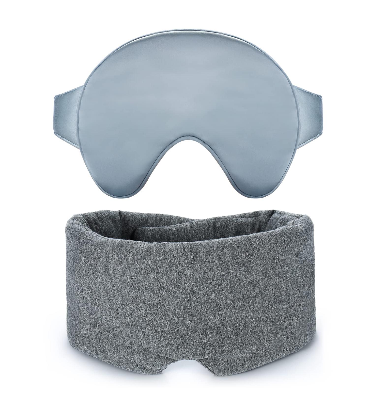 Freshme Mulberry Silk Cotton Sleep Mask | Fully Light Blocking Eye Cover for Side Sleepers | Adjustable Elastic | Comfortable Blinder for Travel, Nap, Yoga | Men & Women - Buy Online on SooperMarket.com