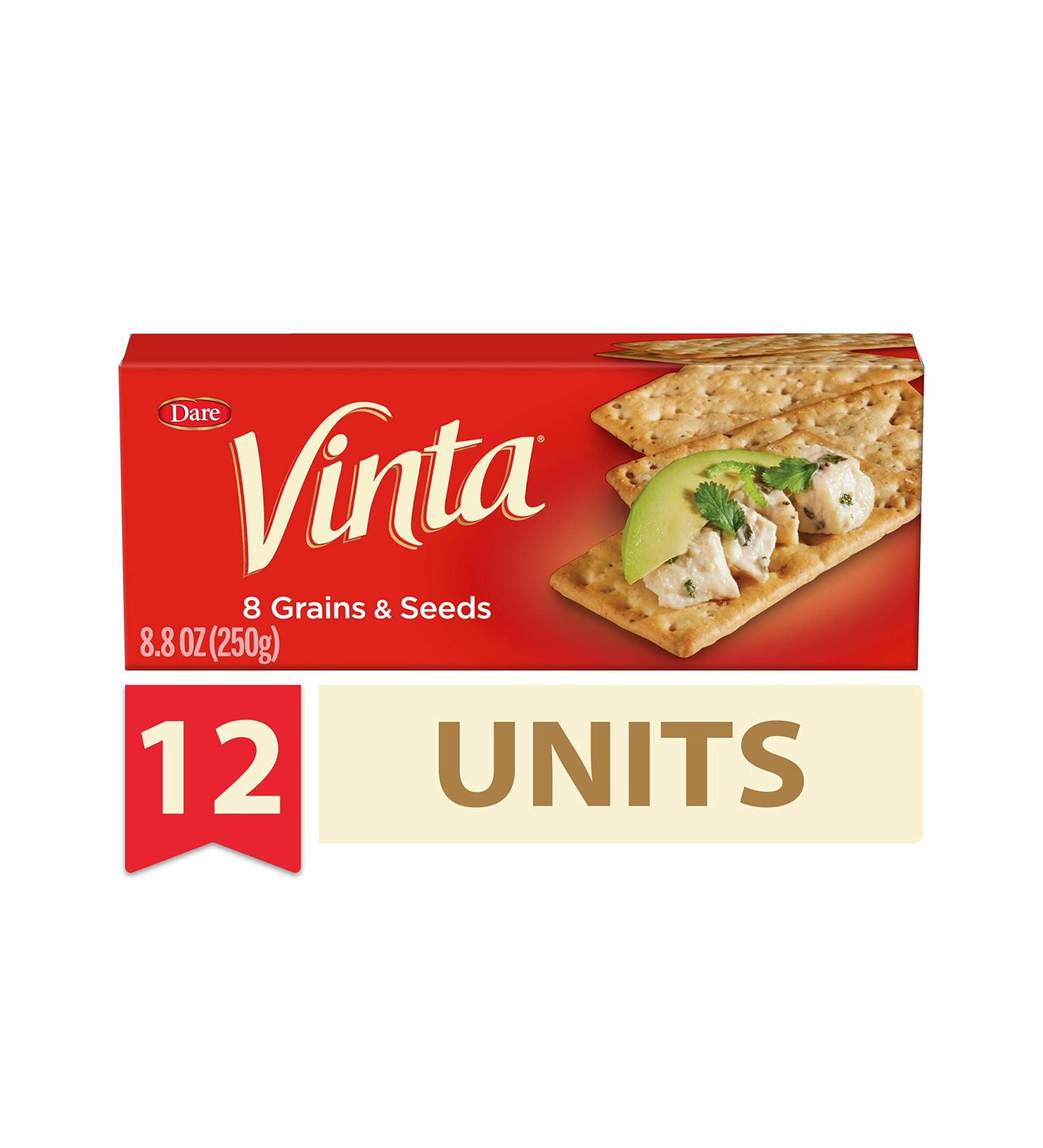 Vinta Crackers - Original Bold Taste of 8 Grains and Seeds | No Artificial Flavors | No Cholesterol | Peanut Free | 8.8oz (Pack of 12) - Buy Online on SooperMarket.com
