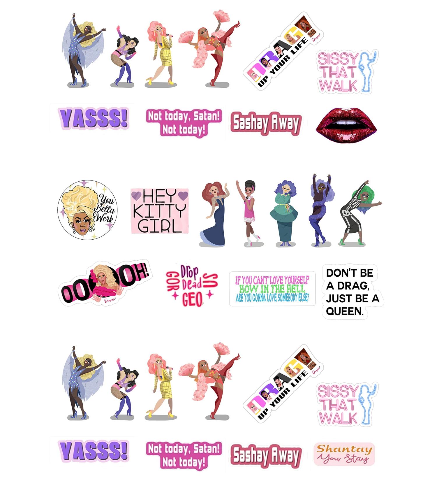 31 Stand Up Drag Queen Themed Edible Wafer Paper Cake Toppers Decorations