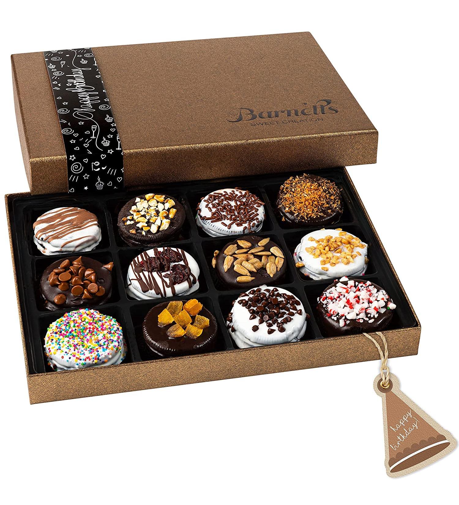 Barnetts Chocolate Cookies Birthday Gift Basket - Gourmet Happy Birthdays Cake Box for Men & Women | Unique Flavors for Husband, Wife, Mom, Dad, Boyfriend, Girlfriend - Buy Online on SooperMarket.com