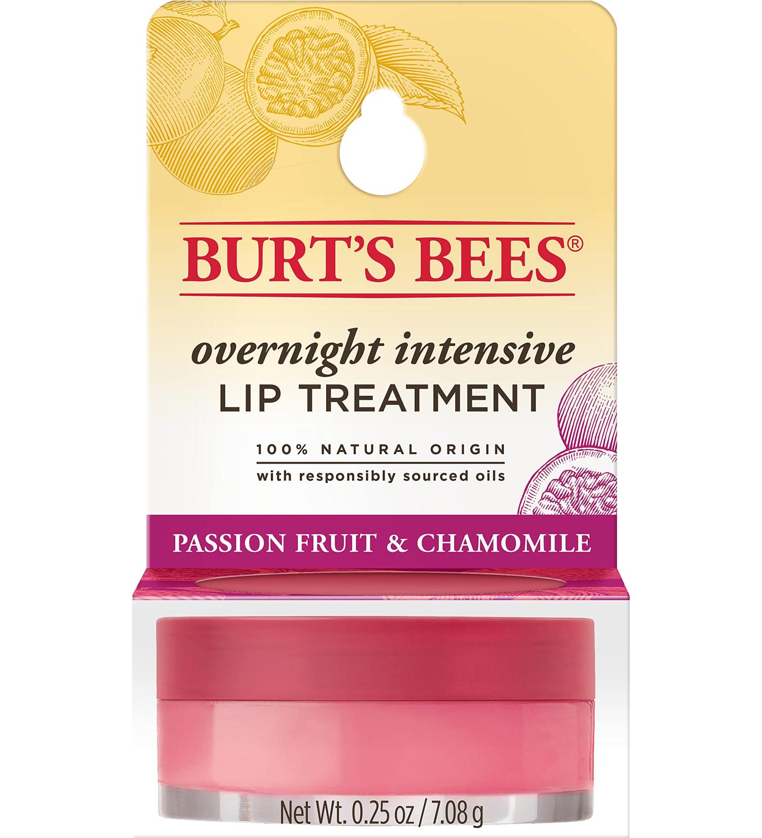Burt's Bees Overnight Intensive Lip Treatment - Natural Passionfruit & Chamomile Moisturizer, 0.25 oz - Buy Online on SooperMarket.com