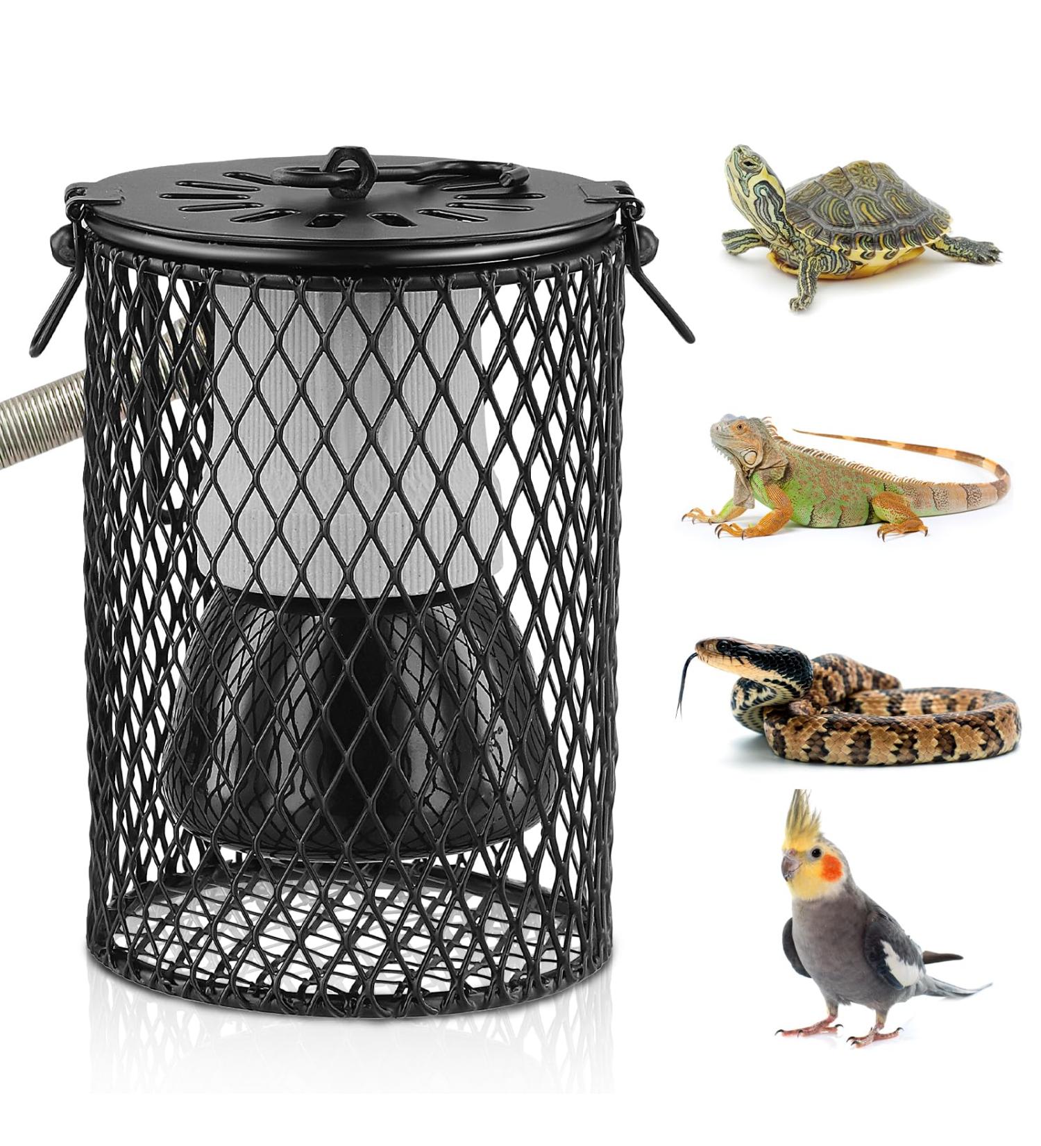 Reptile Heat Lamp with Guard 100W Ceramic Heating Lamp with Anti Hot Bracket Cage Lampshade Holder Heater Lighting Infrared Reptile Heat Bulb for Bearded Dragon Lizard Tortoise Snake Birds UK Plug - Buy Online on SooperMarket.com