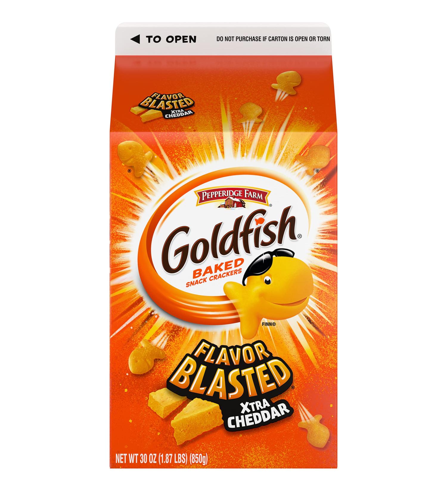 Goldfish Flavor Blasted Xtra Cheddar Crackers 30 oz - Snack Crackers | Buy Online - Buy Online on SooperMarket.com