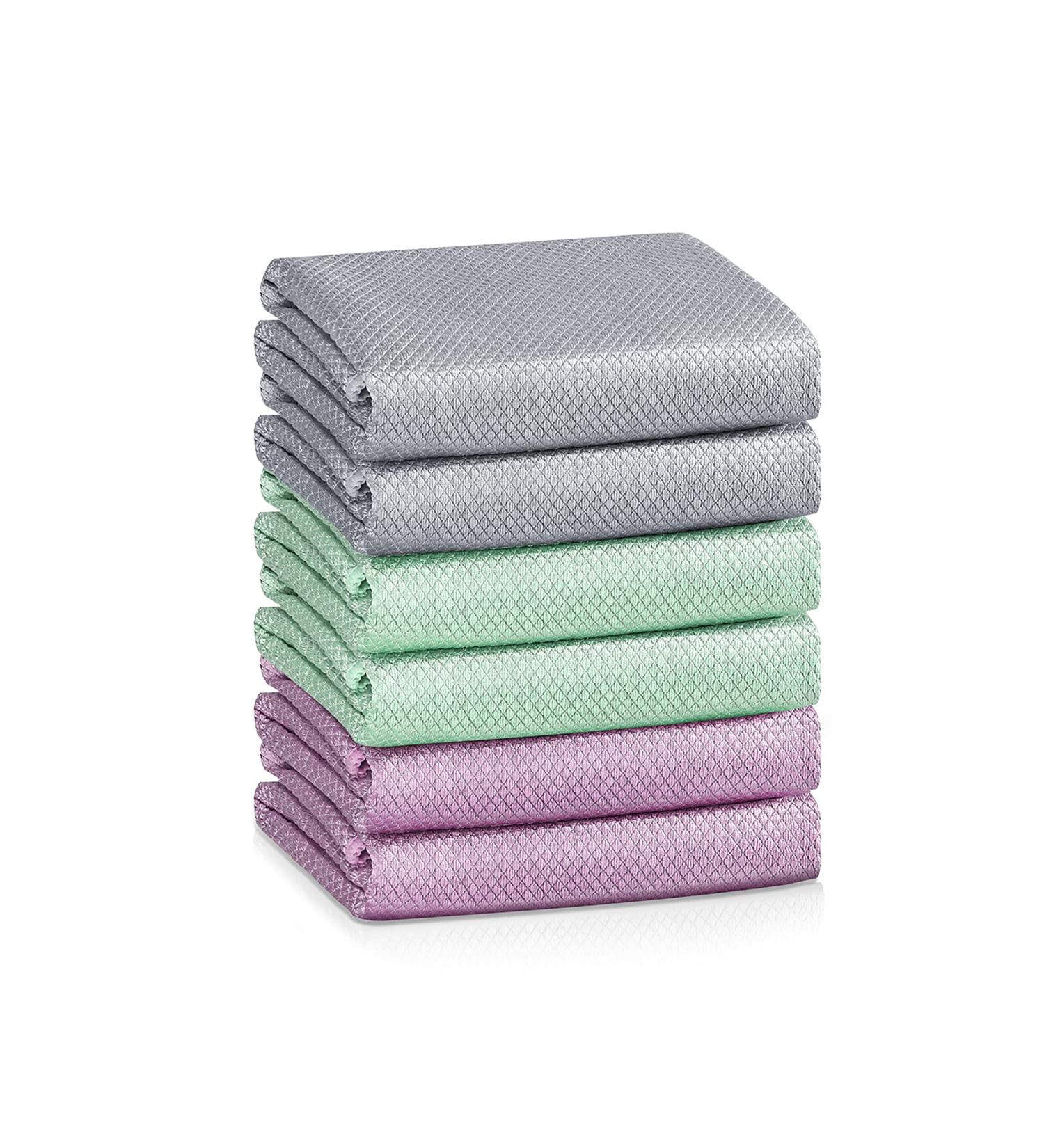 Nanoscale Microfiber Cleaning Cloth Set - 6 Pack for Streak-Free Glass, Mirror, Stainless Steel, and more - Buy Online on SooperMarket.com