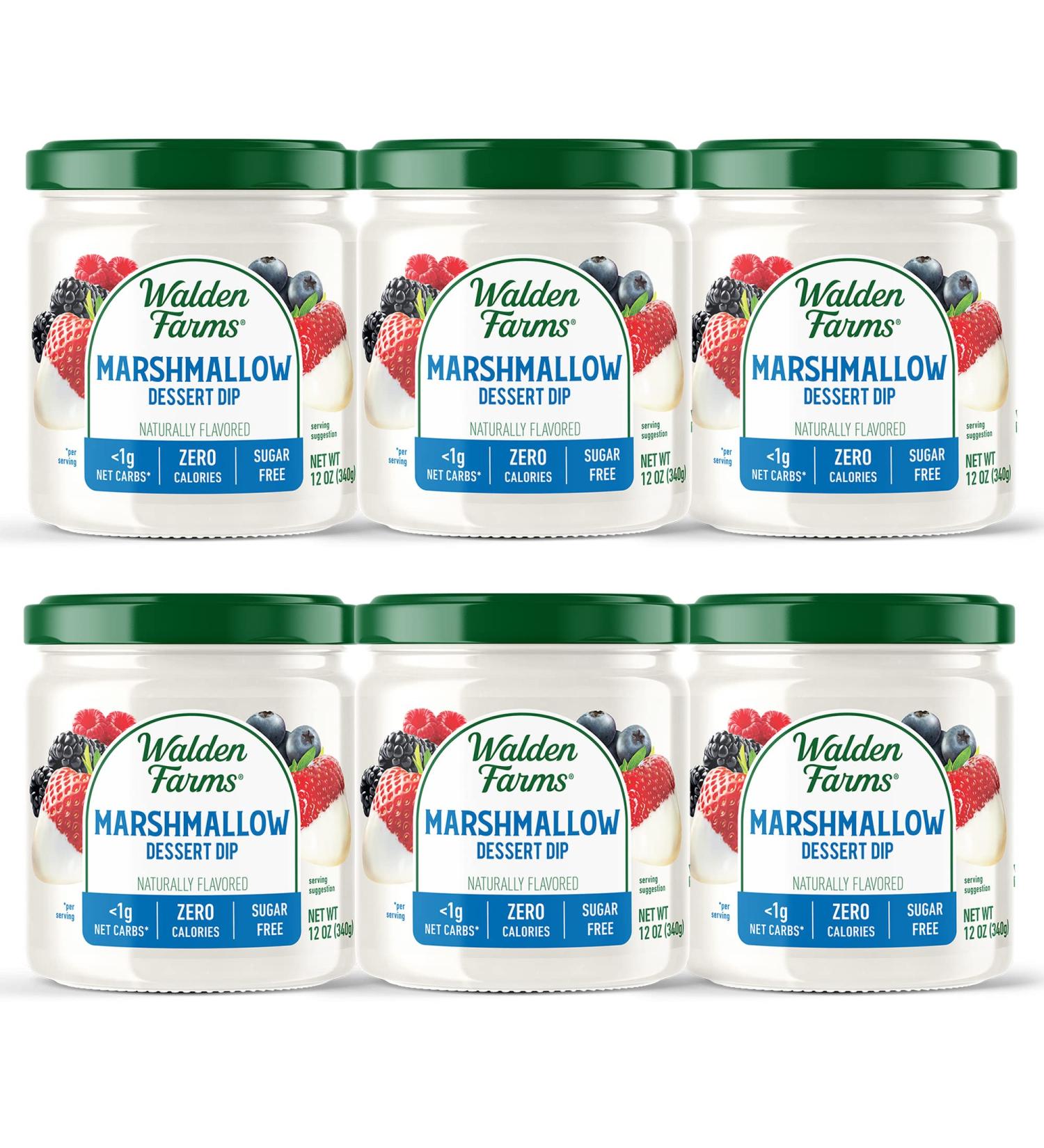 Walden Farms Marshmallow Dipping Dessert Dip 12-oz, Sugar & Calorie Free - Keto & Vegan Friendly - 6 Pack Jars - Buy Online on SooperMarket.com
