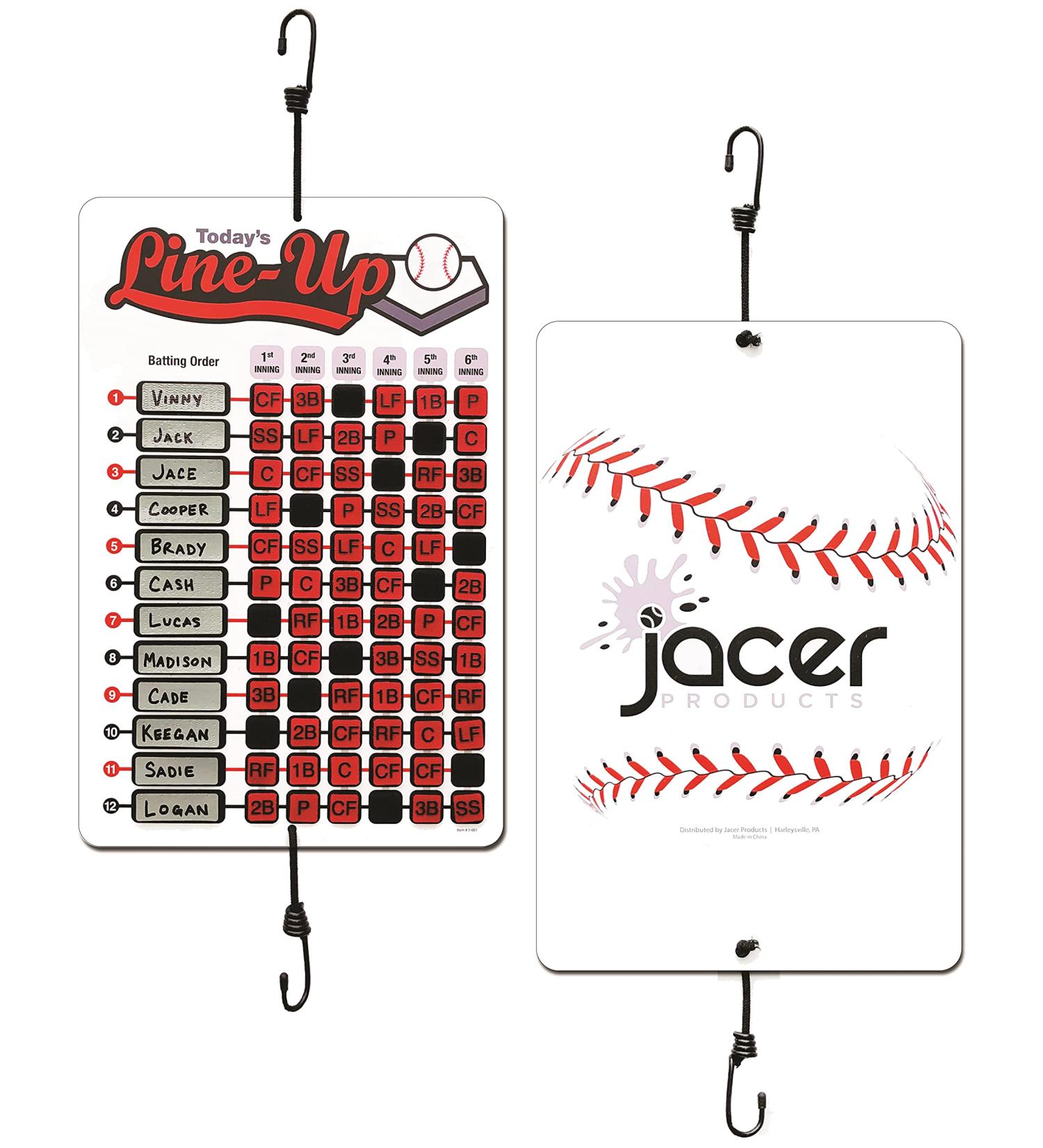 Jacer Baseball Softball Line Up Board | Durable Aluminum with Secure Hook and Loop | Includes 12 Name Plates | Team Roster Organizer - Buy Online on SooperMarket.com