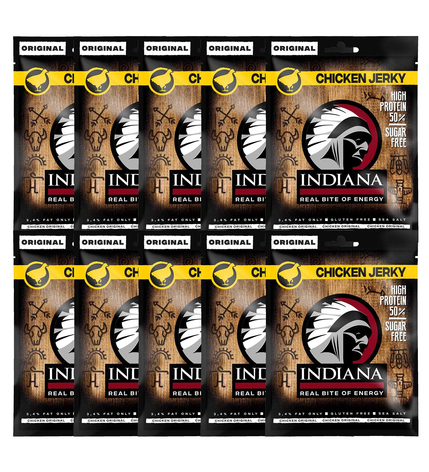 Indiana Chicken Jerky Gift Box - High Protein Sugar-Free Gluten-Free (10 x 25g) - Buy Online on SooperMarket.com